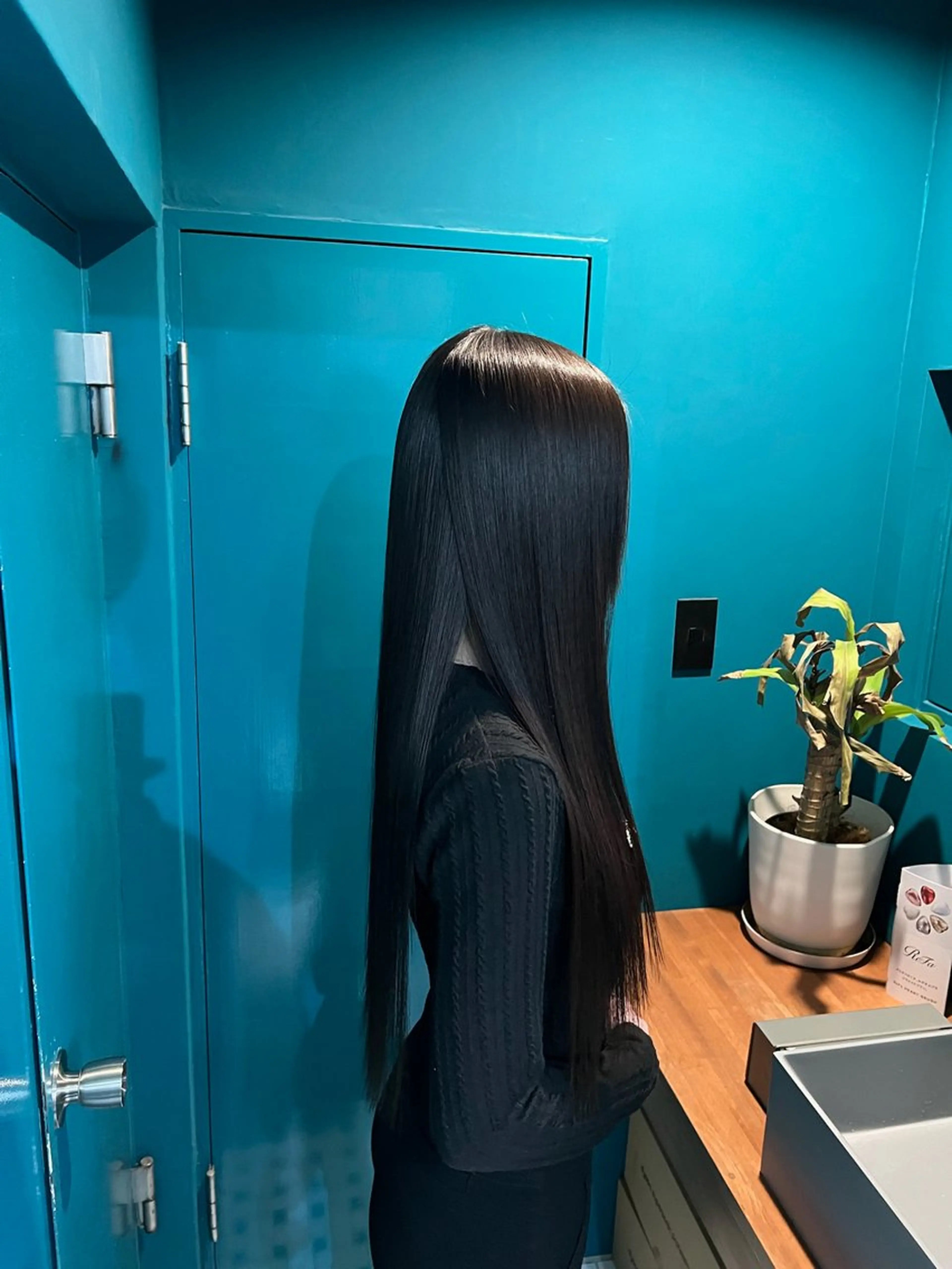 ロング カット 縮毛矯正 トリートメント ワンホン×韓国/ 髪質改善/itaruのヘアスタイル