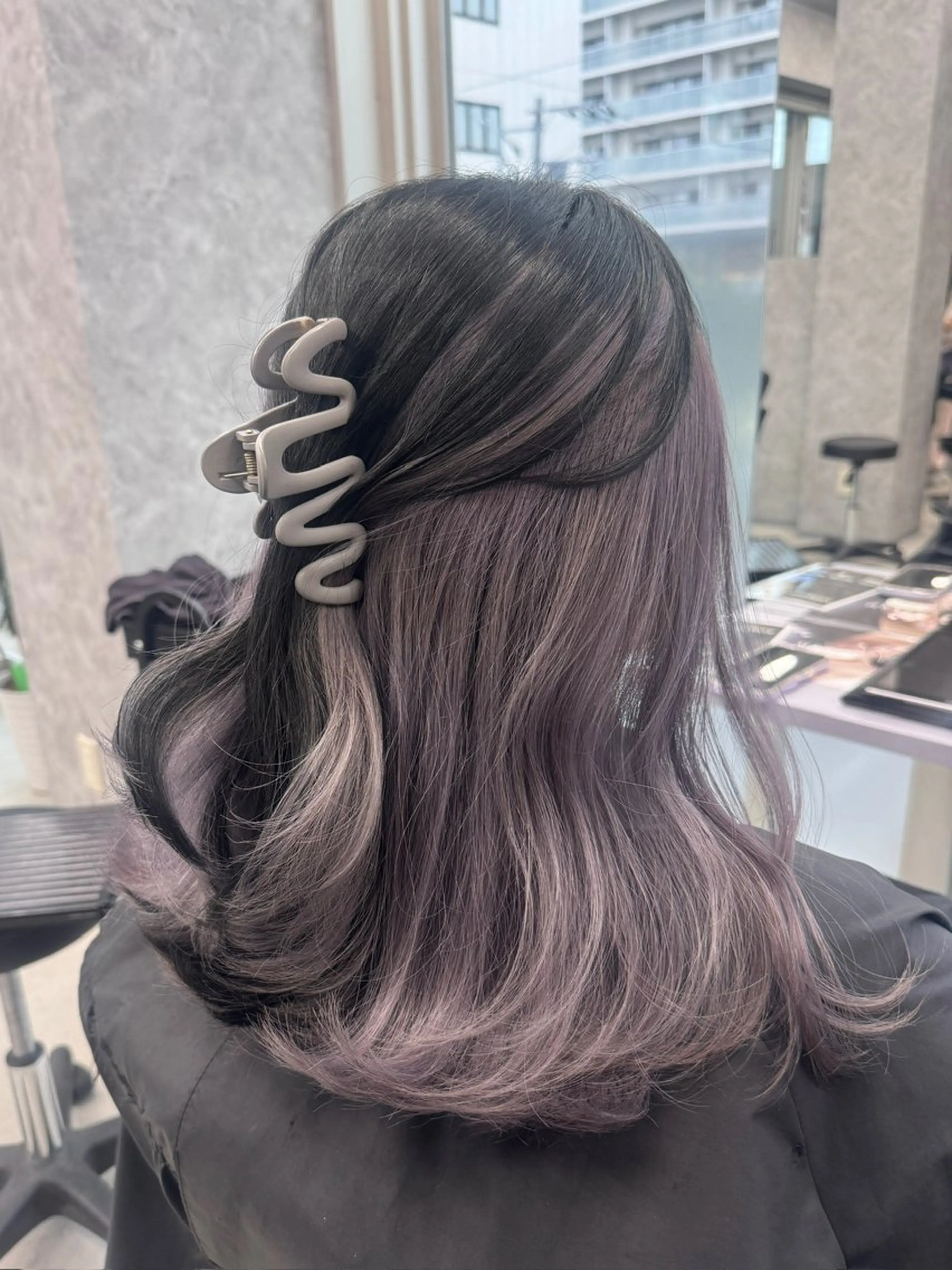 セミロング カラー グレージュ ラベンダーカラー ラベンダーグレージュ ラベンダーグレー 韓国風カラー🤎 𝒄𝒉𝒊𝒌𝒂のヘアスタイル