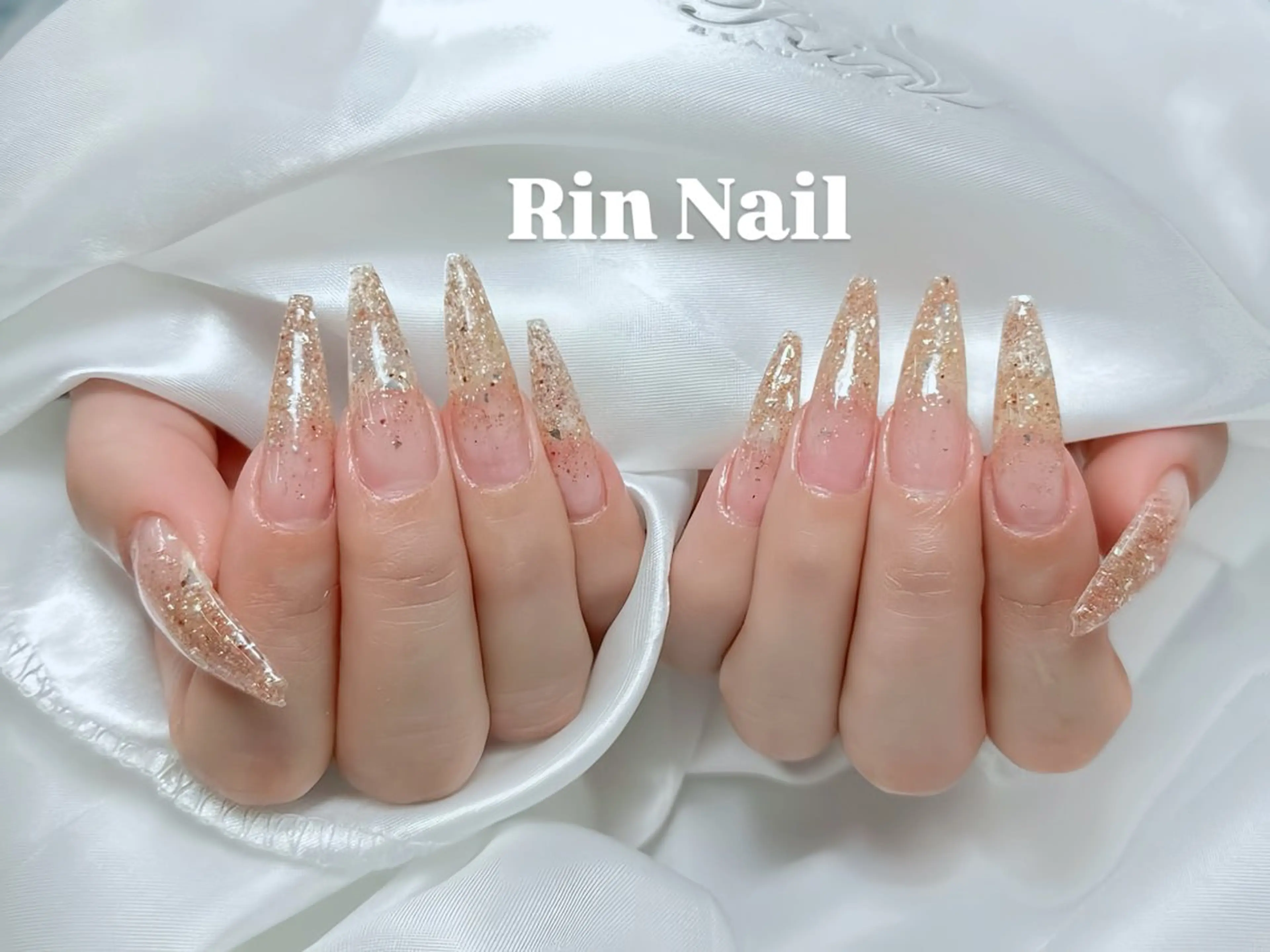 ネイル べっ甲ネイル チークネイル フラッシュネイル フラワーネイル フットネイル ハンドネイル Rin Nail Shinokuboのネイルデザイン