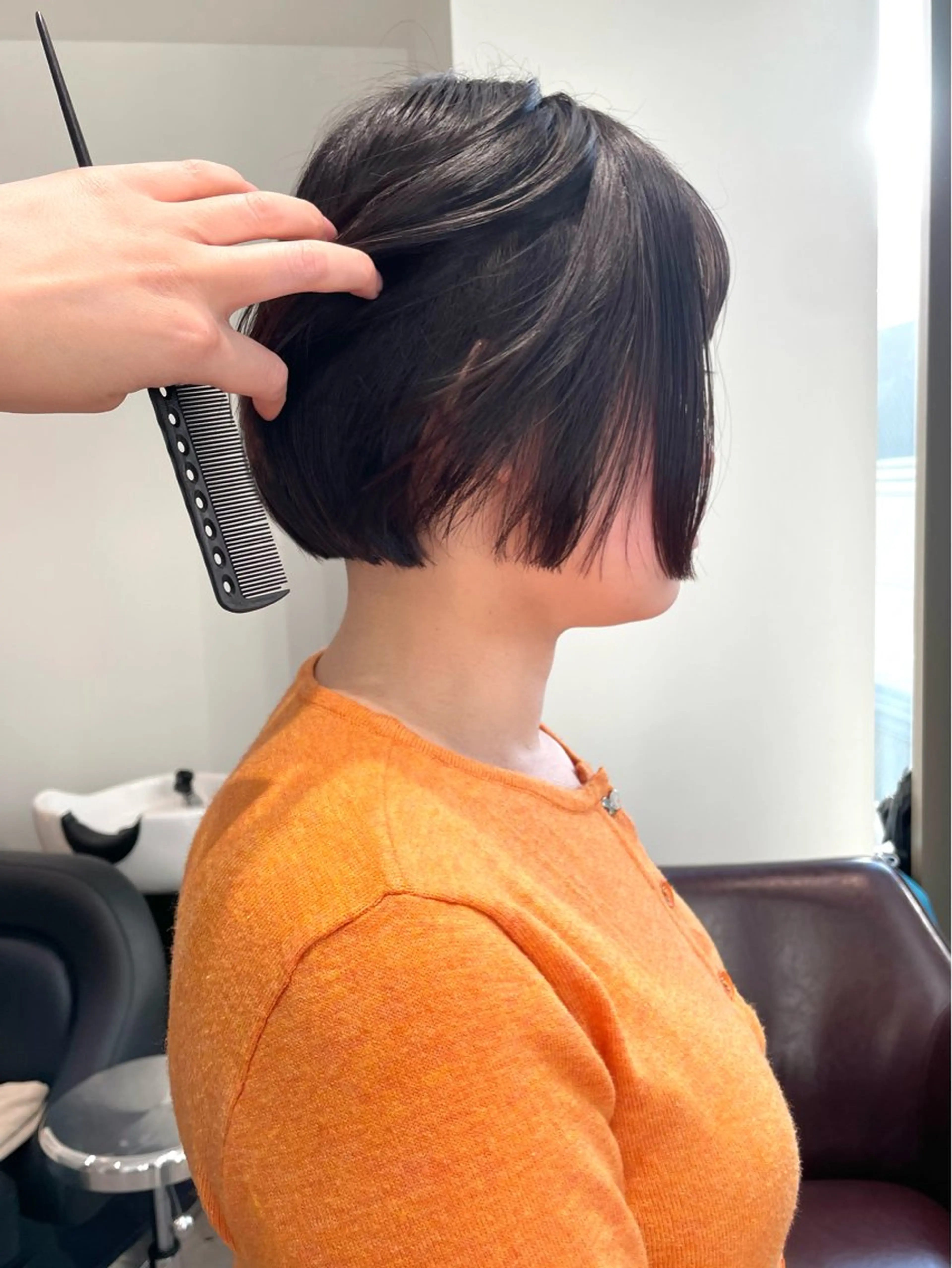 ショート ボブレイヤー ボブ ハッシュカット 髪質改善 韓国風ヘア SAUT銀座所属・石川玲菜/ 髪質改善ボブ/メンズのヘアスタイル