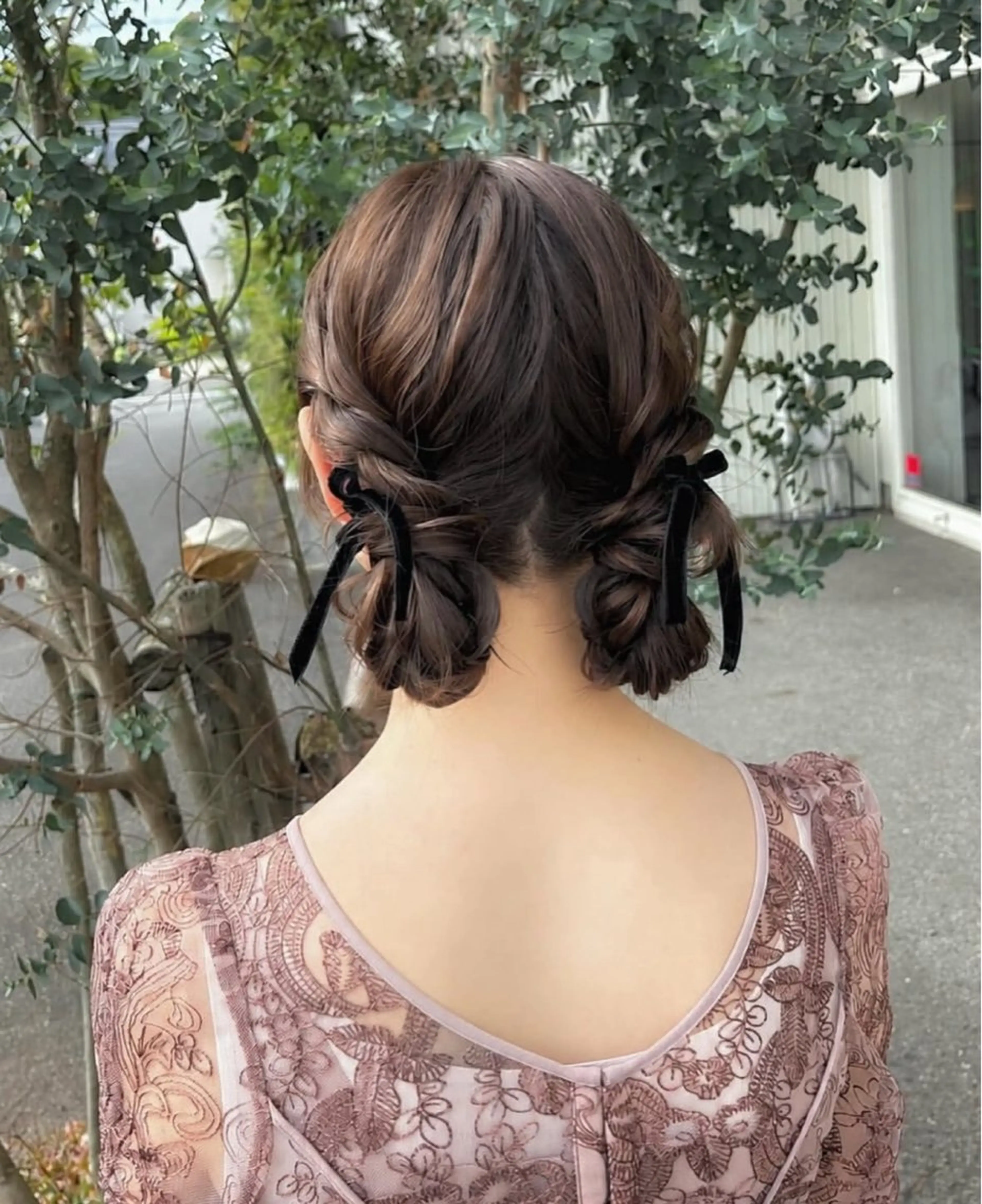 セミロング ヘアアレンジ ヘアセット 高橋 乙葉のヘアスタイル
