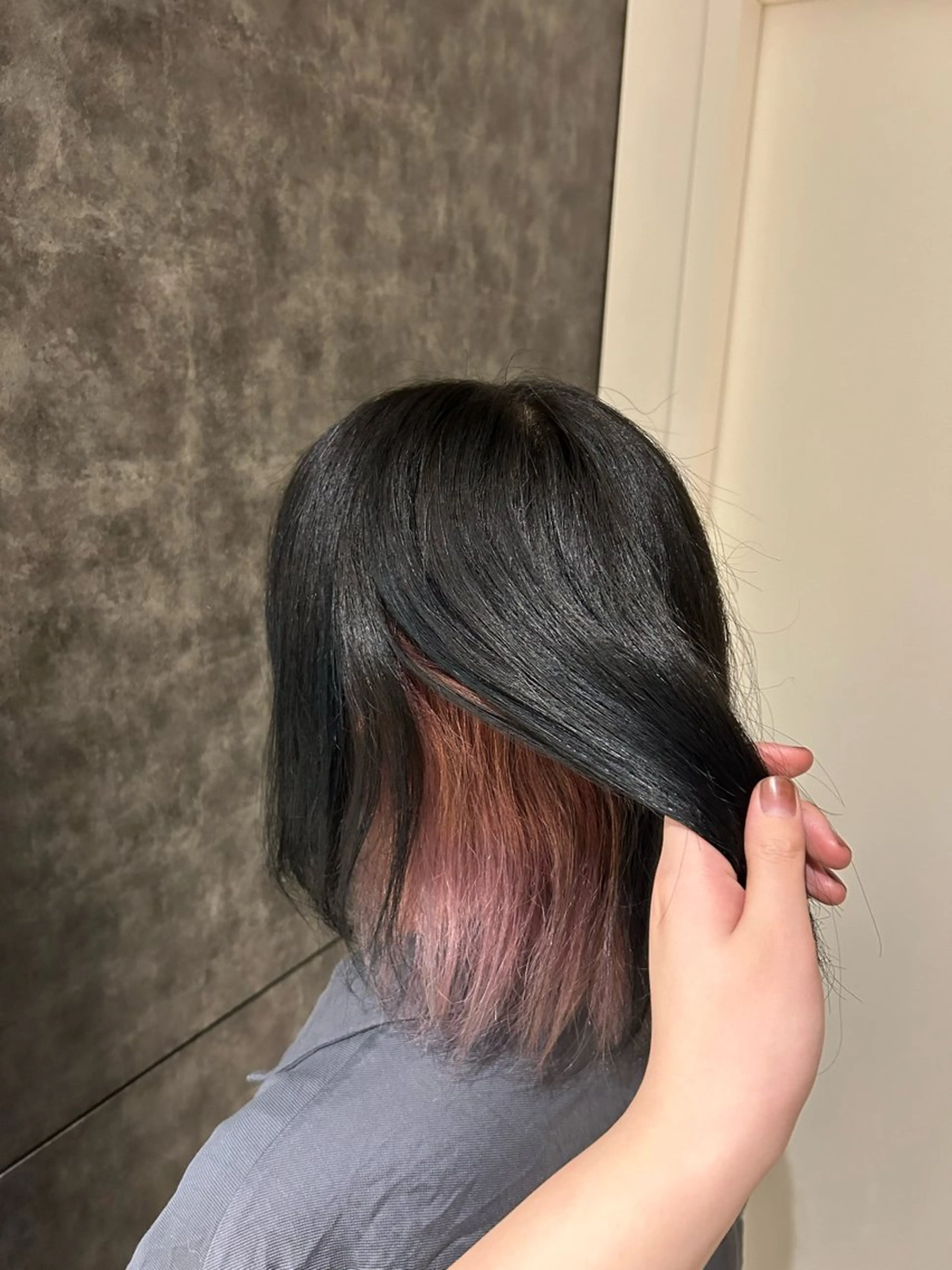 ミディアム カラー 黒髪 ピンクカラー ヘアカラー 🆘カットモデル急募 野沢 碧のヘアスタイル