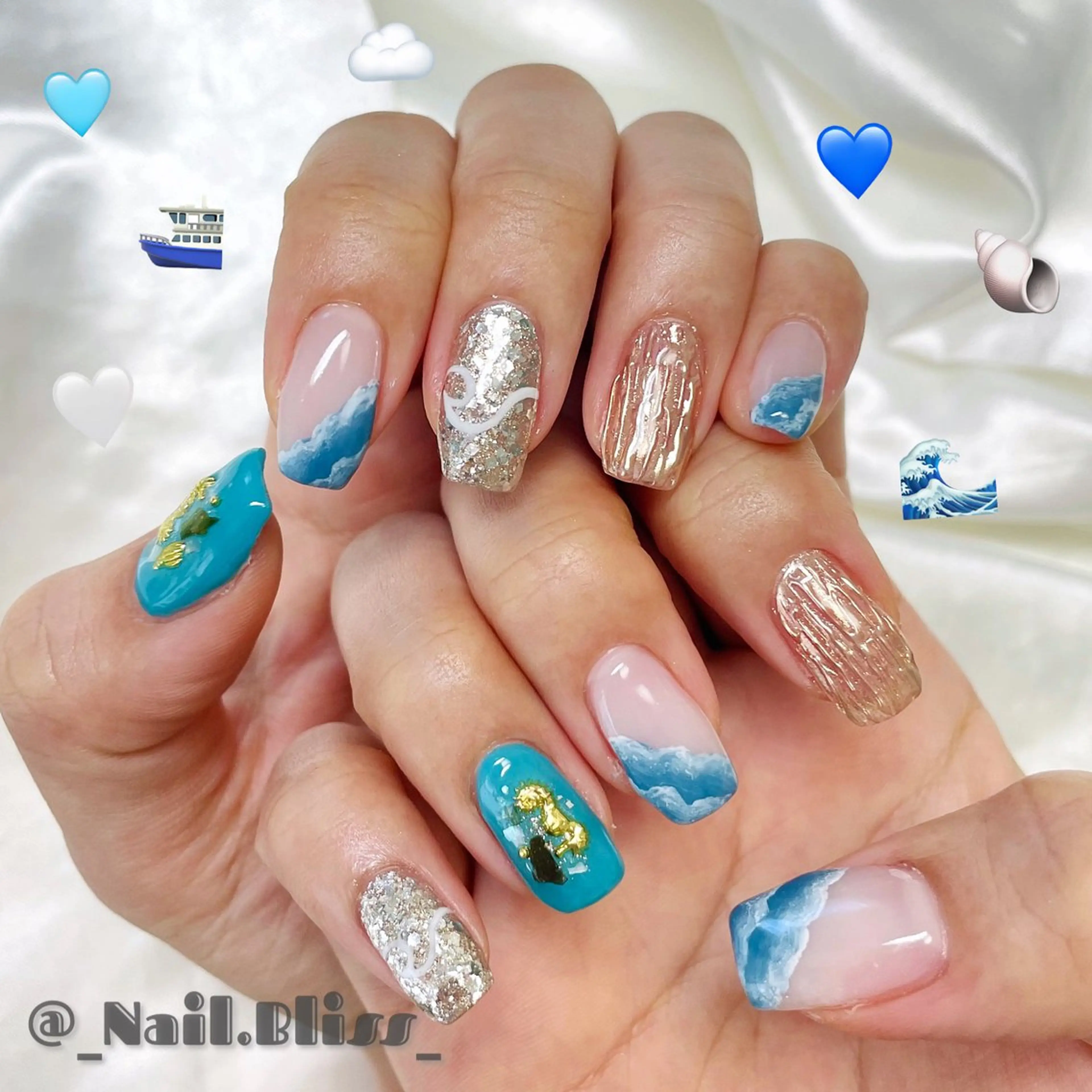 ネイル 夏ネイル ハンドネイル NAIL BLISSのネイルデザイン