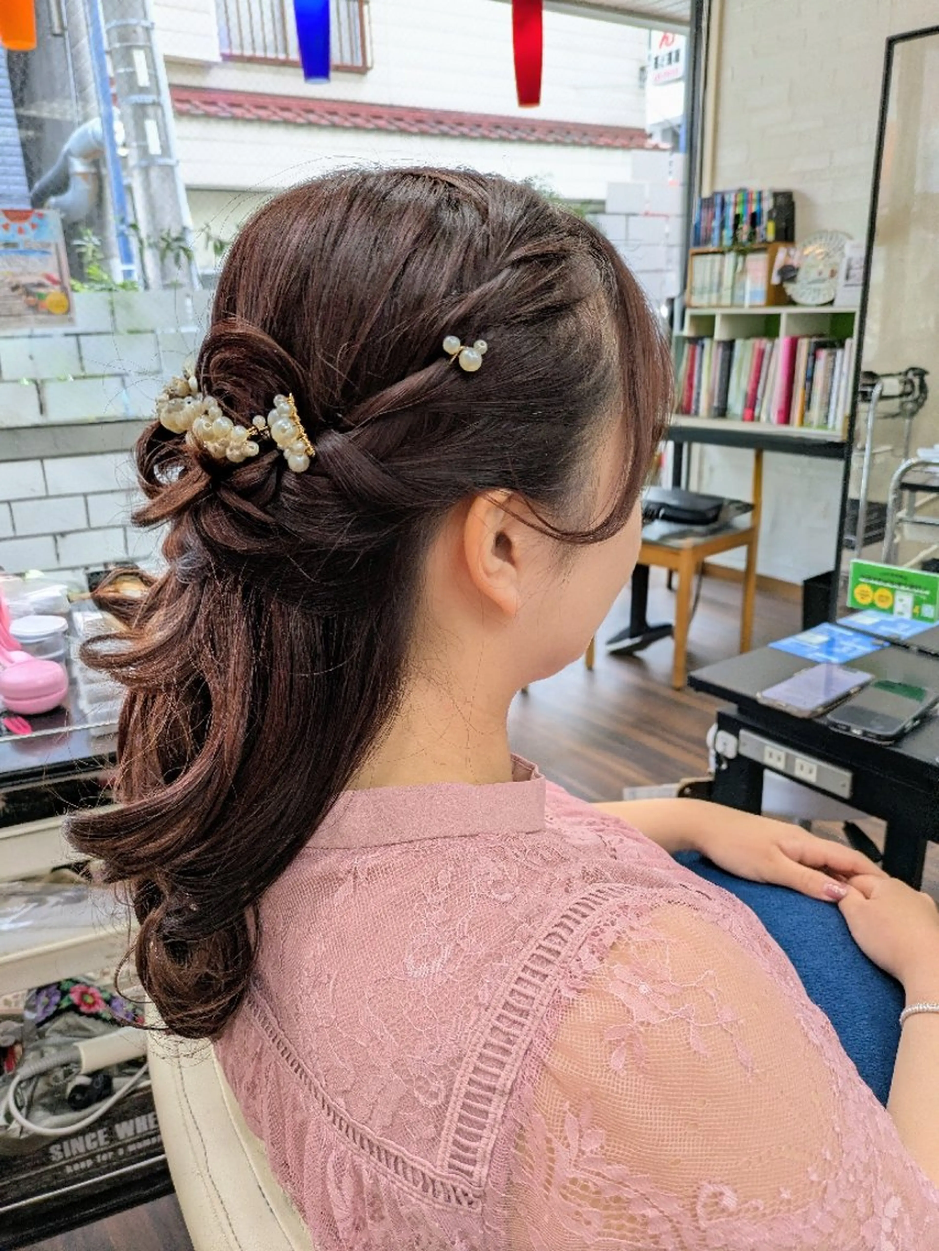 ヘアアレンジ 結婚式・ブライダル 大人女性カット/ヘア セット✨️片本🌸のヘアスタイル