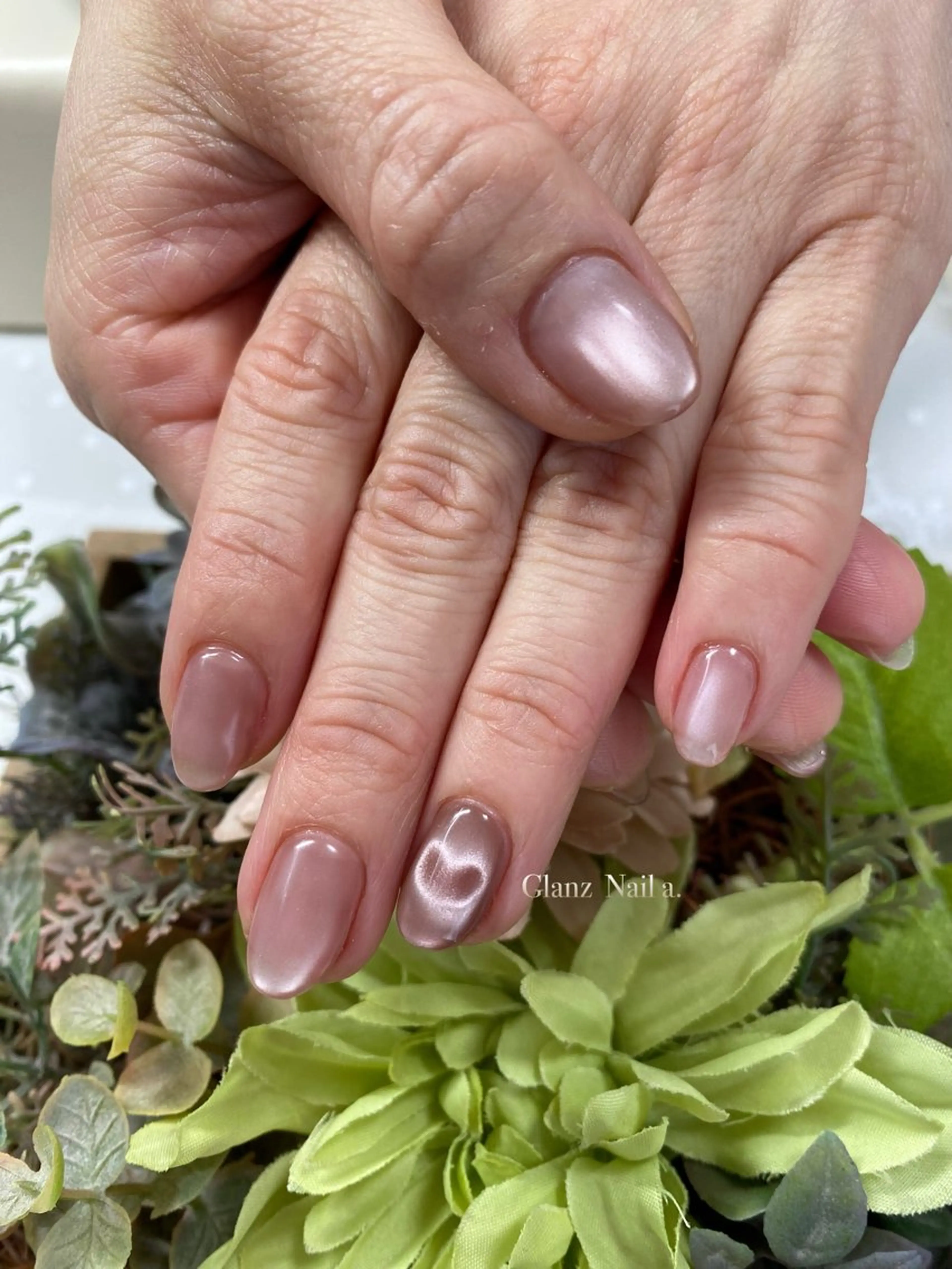 ネイル ジェルネイル ハート マグネットネイル Glanz  Nail aのネイルデザイン