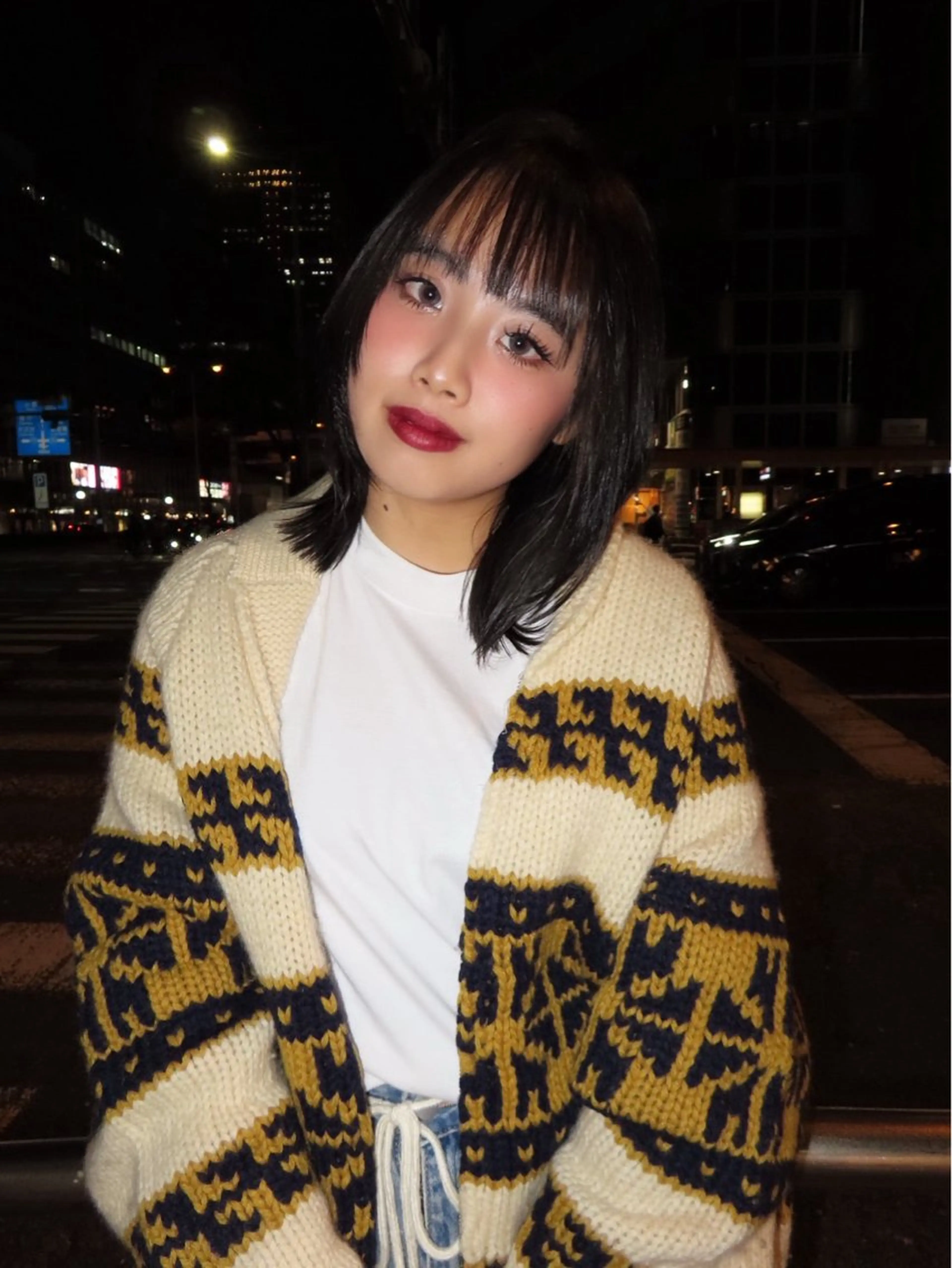 ミディアム パツボブ/レイヤー 西梅田/かえで🎀のヘアスタイル