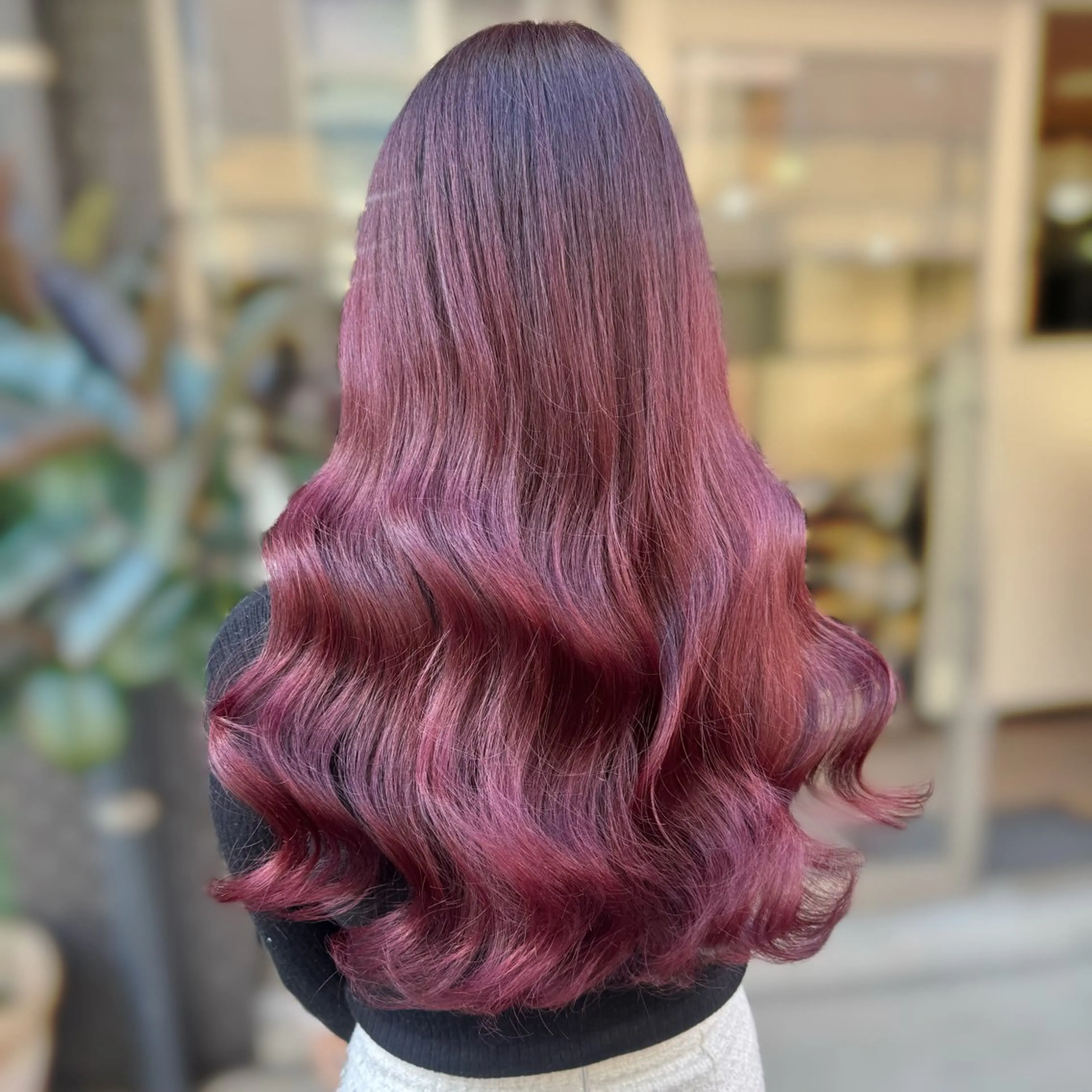 ロング カラー ブリーチ ブリーチなしカラー ピンクカラー カット ヘアカラー トリートメント ブリーチなしカラー kana🐱のヘアスタイル