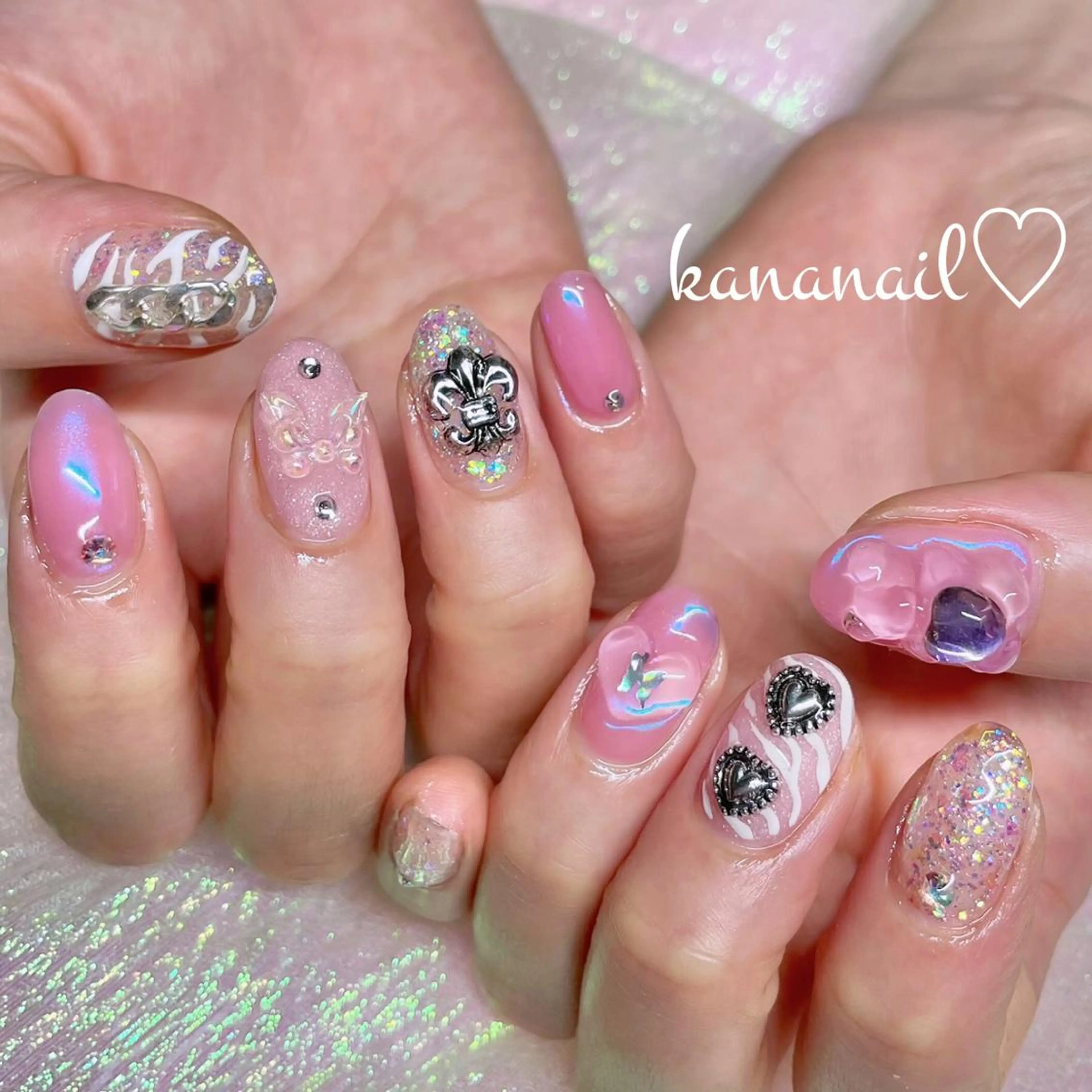 ネイル アートネイル ミディアムネイル kananail ♡のネイルデザイン