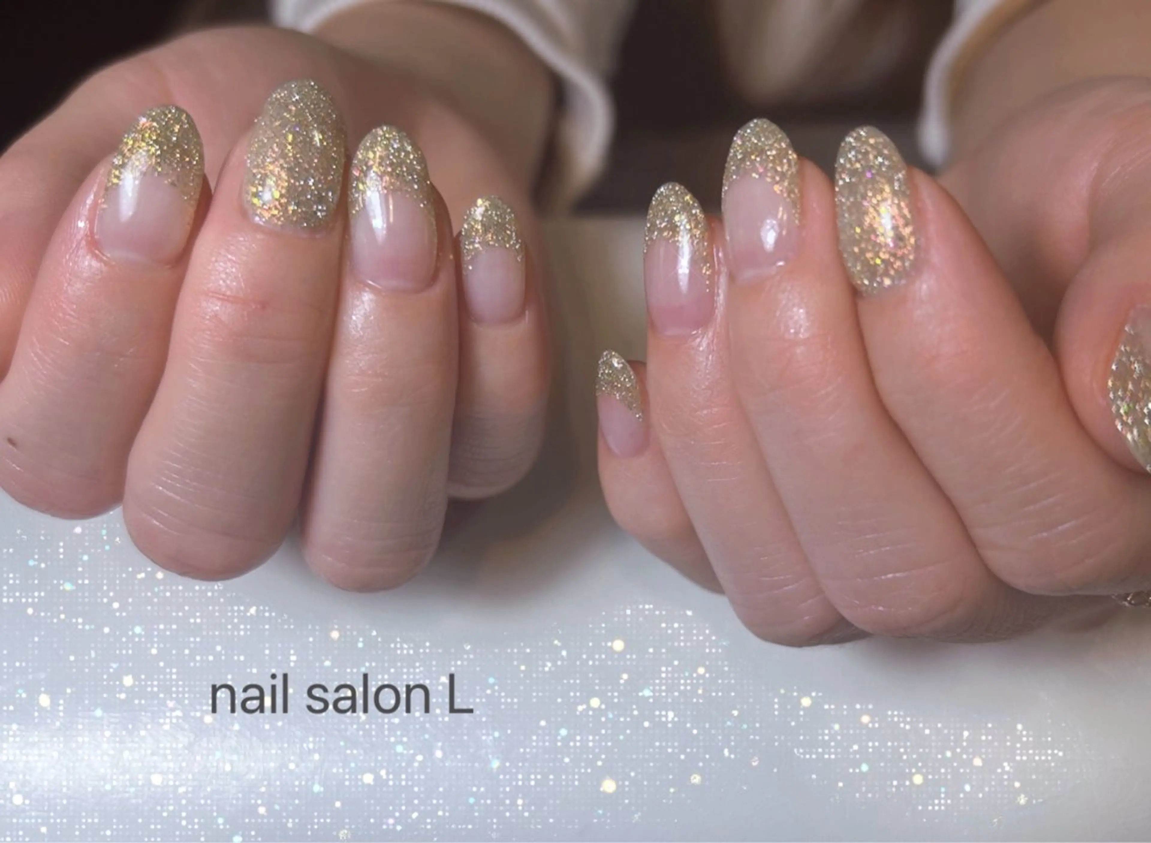 ネイル フラッシュネイル フレンチネイル ラメ(グリッター) ワンカラーネイル ハンドネイル 吉川市 ネイルサロンLのネイルデザイン