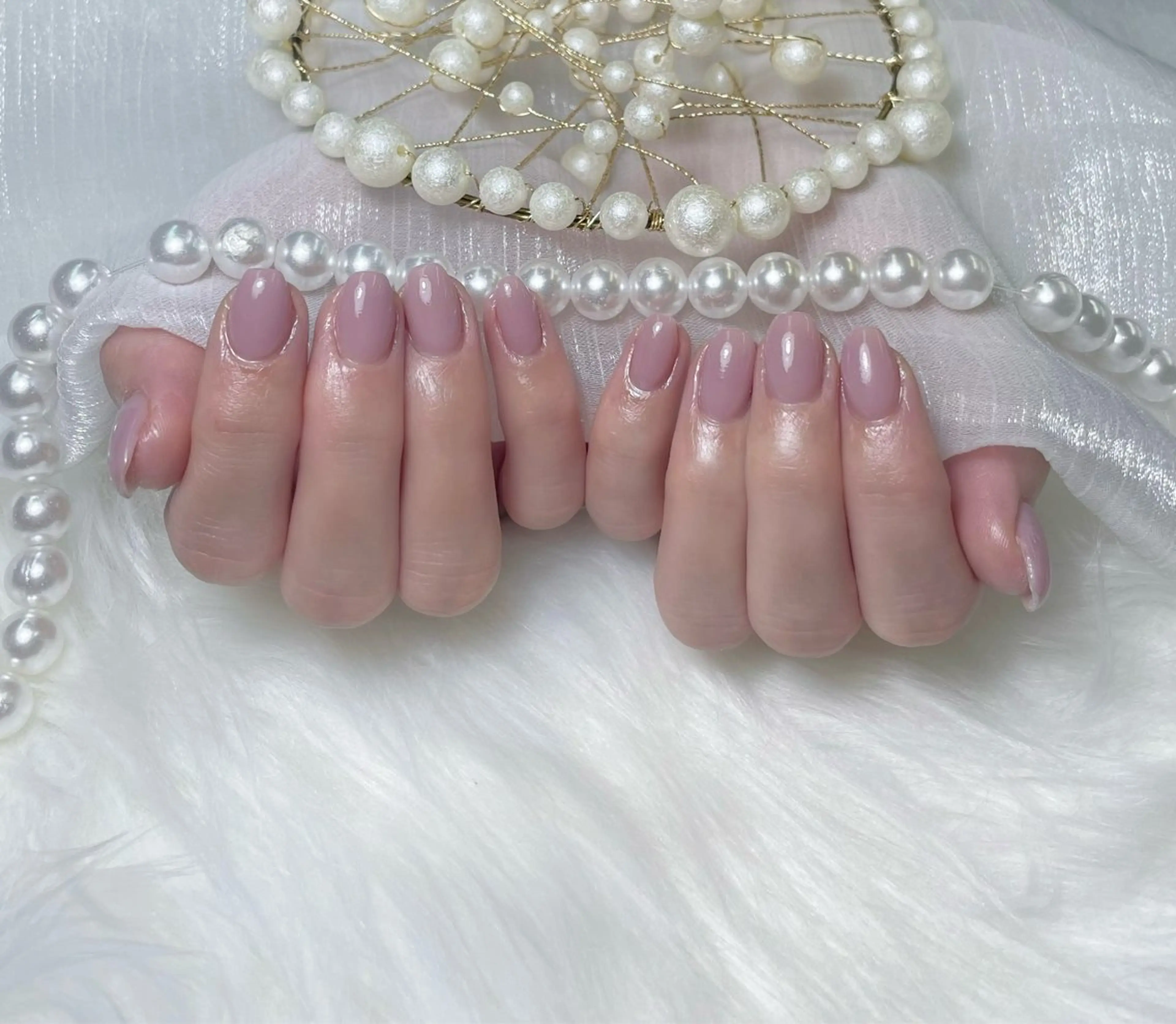 ネイル 長さ出し 韓国ネイル ニュアンスネイル ストーンネイル King Nail_Salonのネイルデザイン