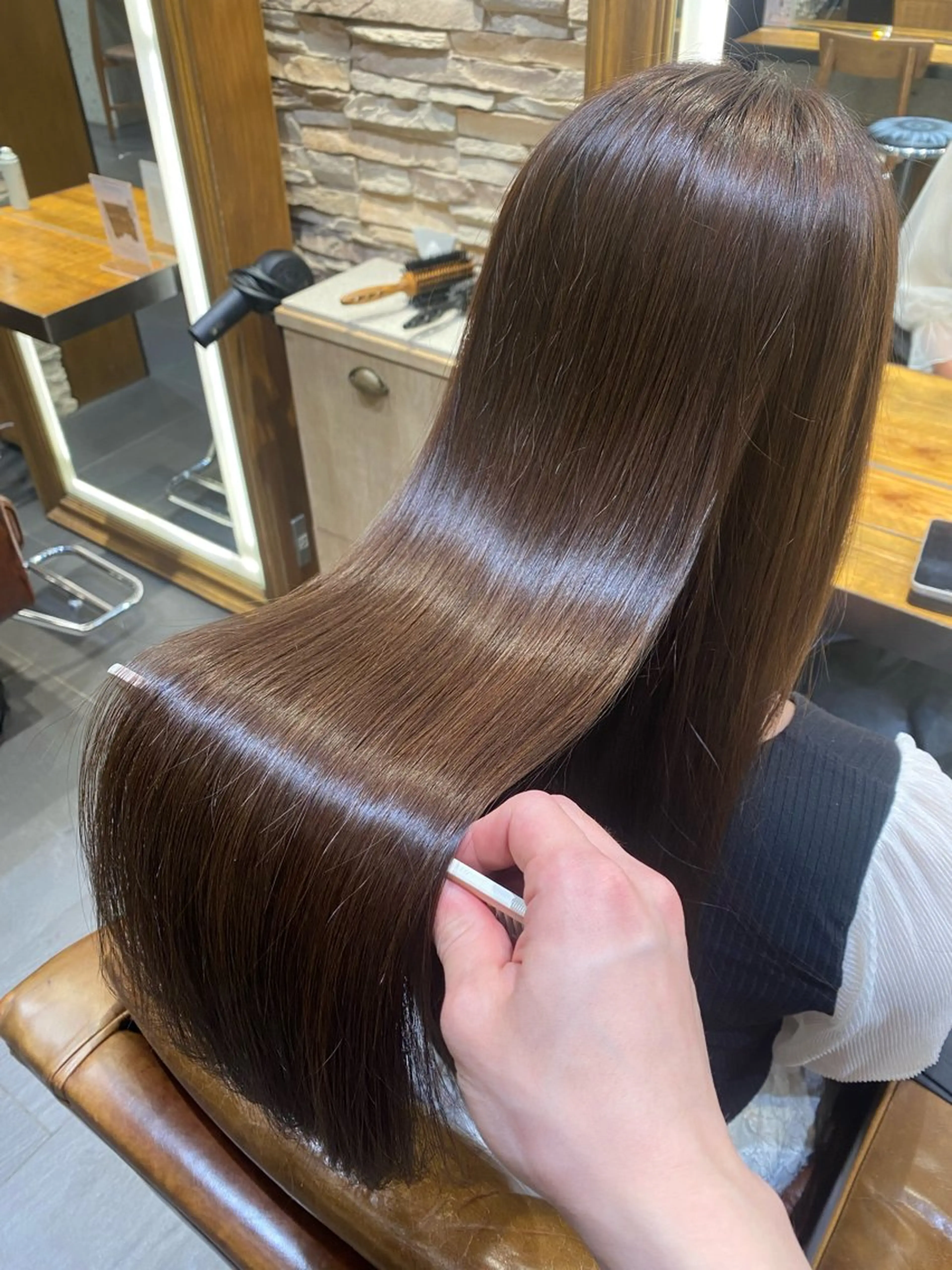 ロング 縮毛矯正 カット 縮毛矯正 韓国ヘア/ハイトーン /髪質改善/ウチダのヘアスタイル