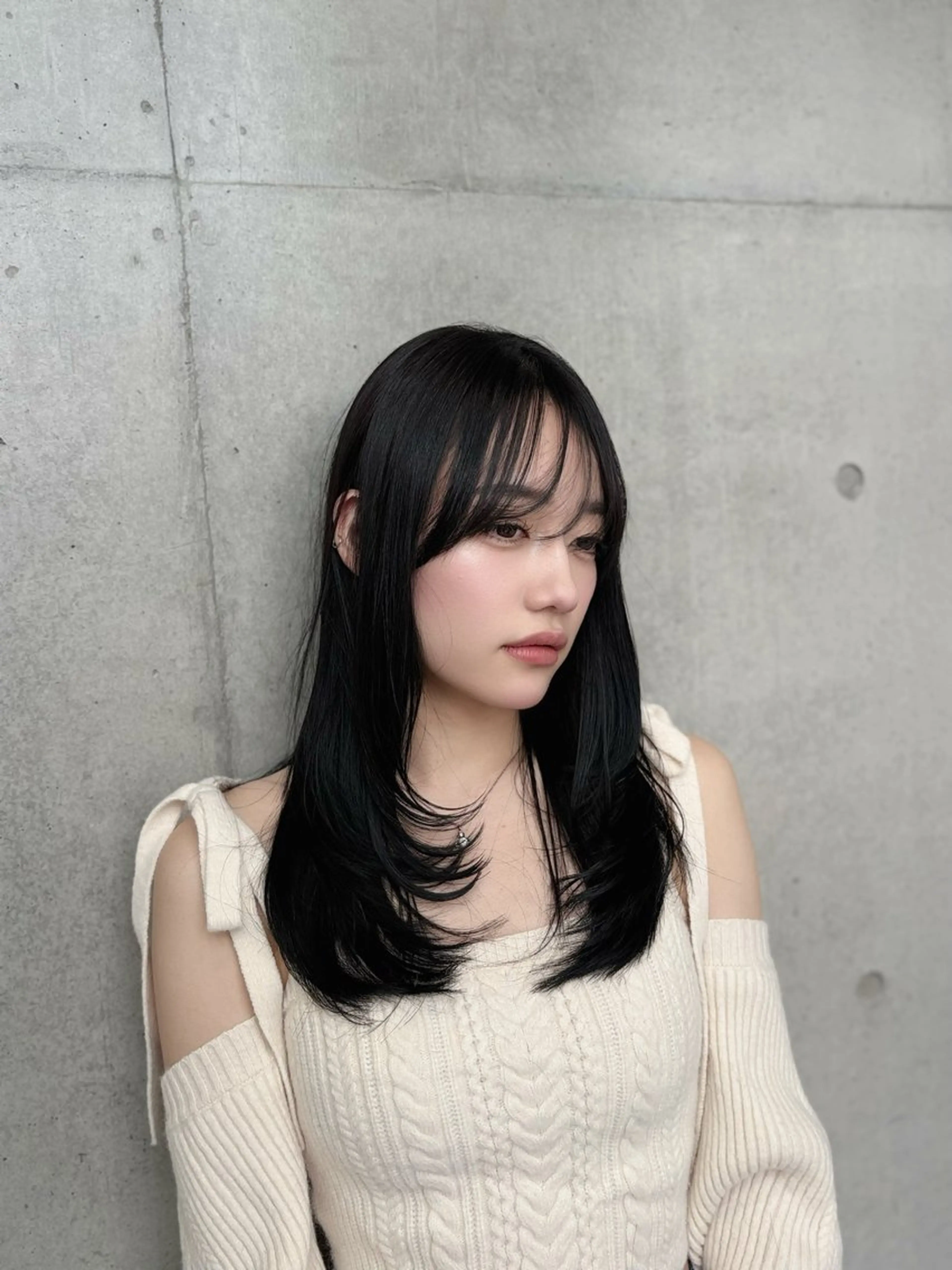 ミディアム カラー パーマ カット ヘアカラー トリートメント レイヤー/グレージュ 髪質改善/コウスケのヘアスタイル