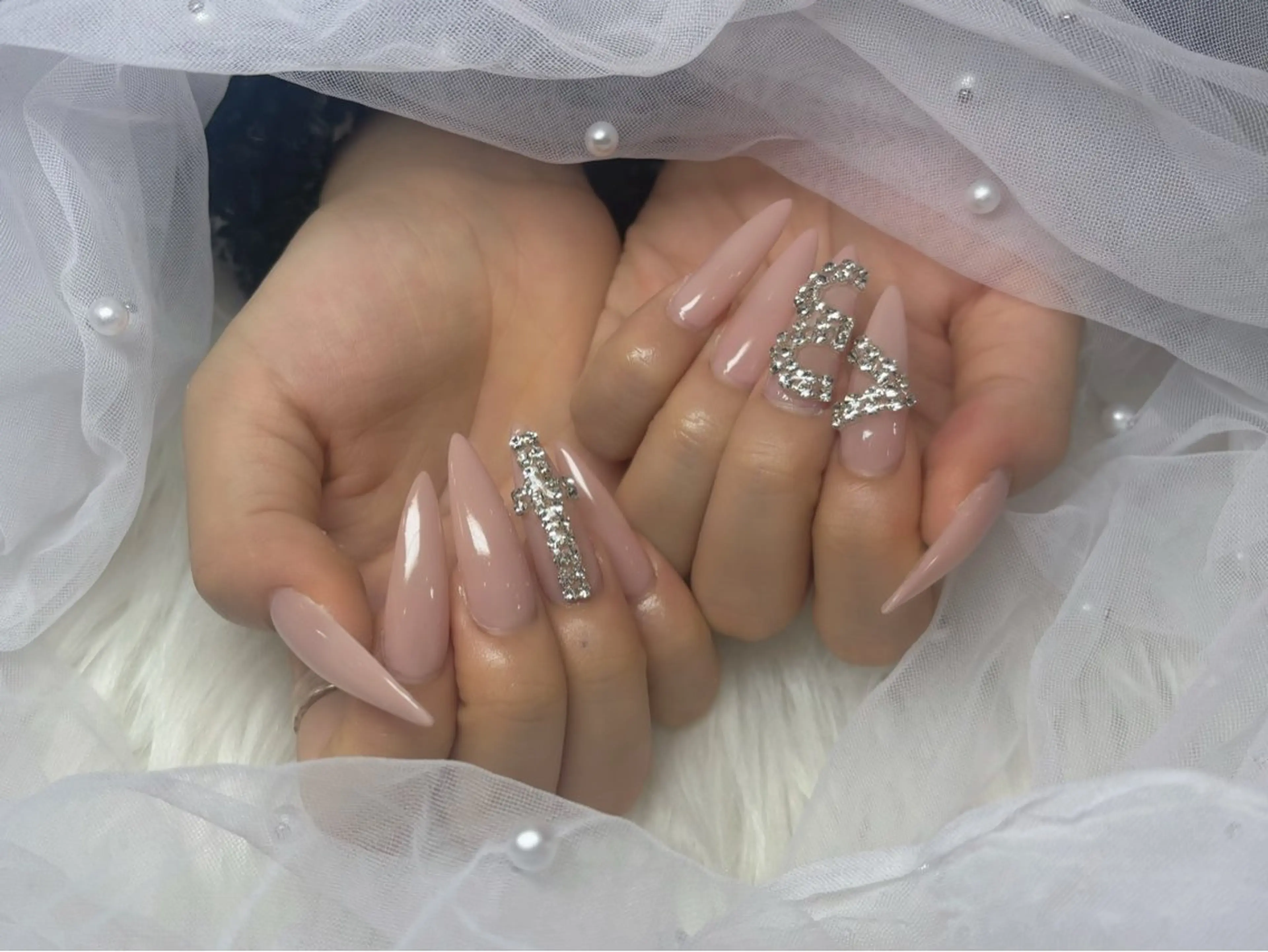 ネイル 長さ出し ハンドネイル 肥後joieange 心斎橋店のネイルデザイン