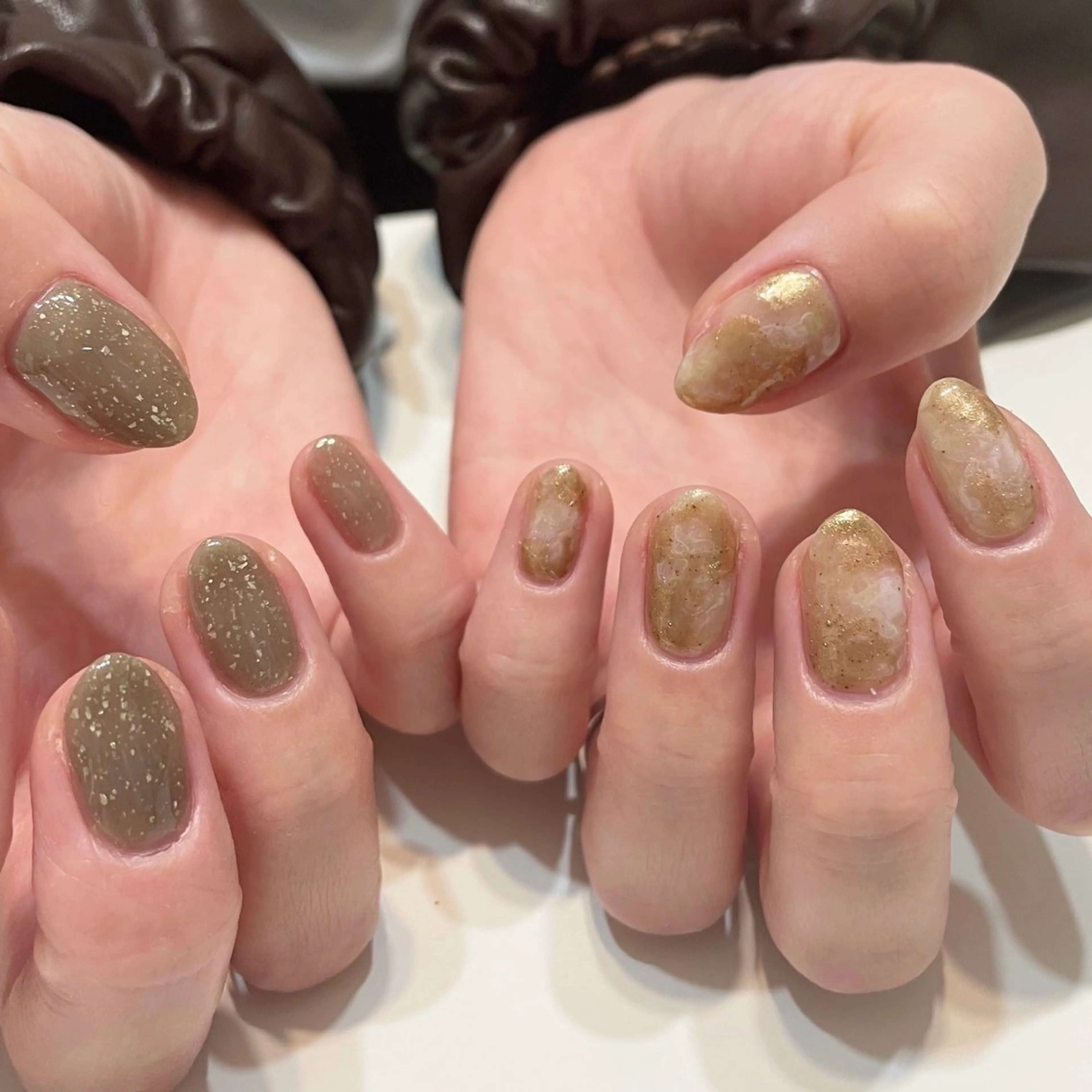 ネイル アートネイル ラメ(グリッター) ワンカラーネイル ハンドネイル oncu nailのネイルデザイン