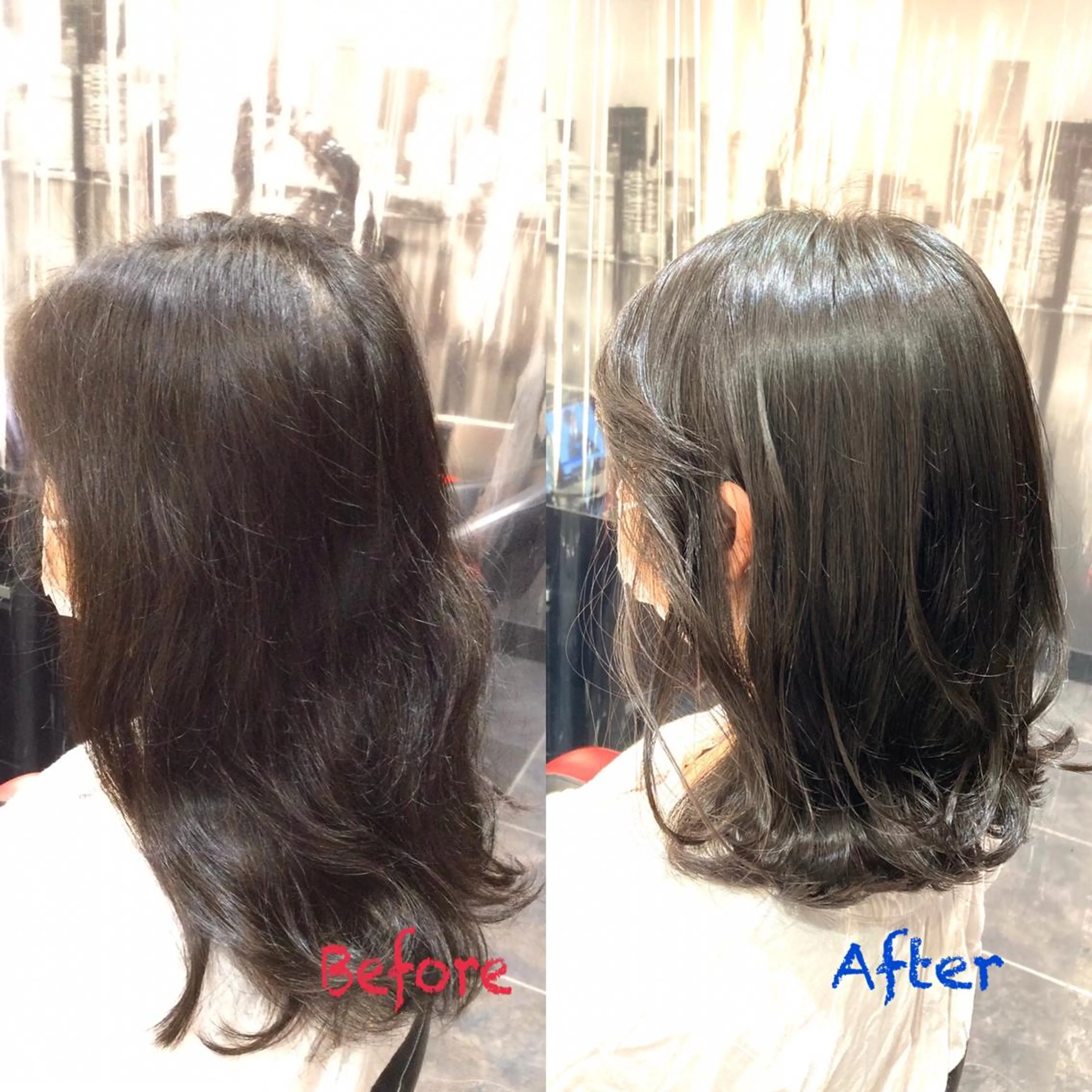 セミロング カラー Annon プライベートサロンのヘアスタイル