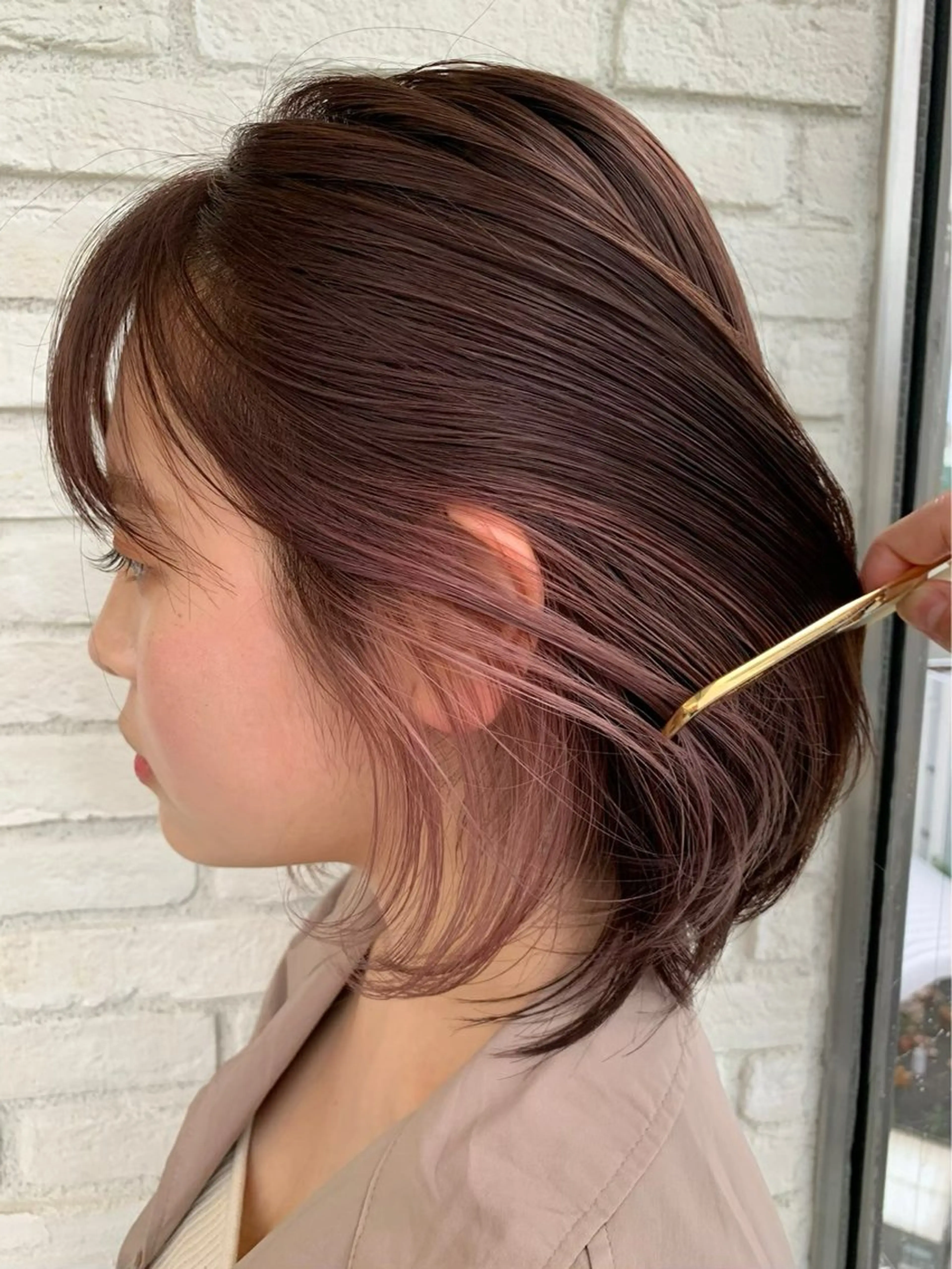 カラー インナーカラー ボブ ヘアカラー トリートメント 巻ける縮毛矯正✨ ボブ/ショートともきのヘアスタイル