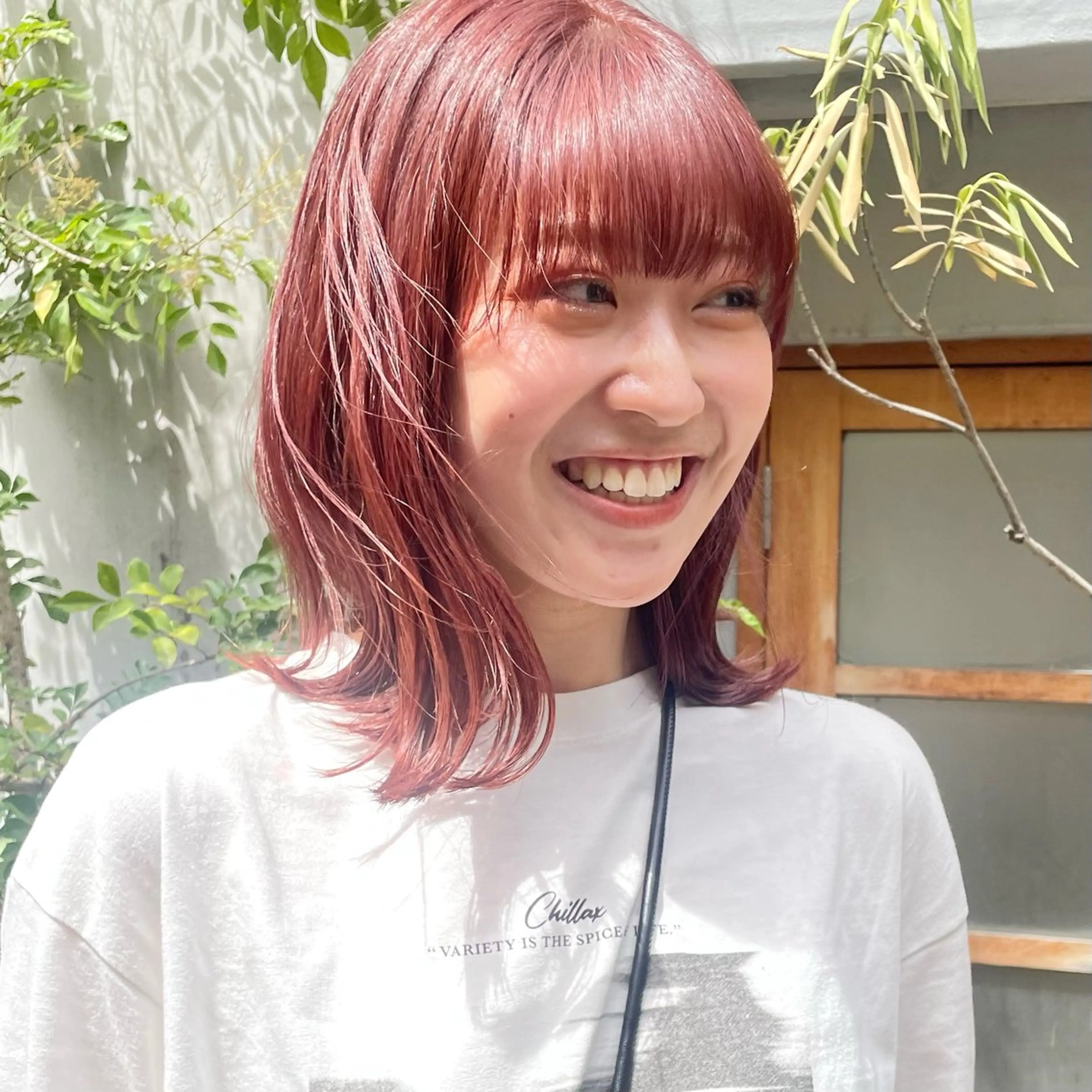 ミディアム カラー ブリーチ ブリーチなしカラー ピンクカラー カット ヘアカラー トリートメント 🍊暖色×顔周り 🍊cocoroのヘアスタイル