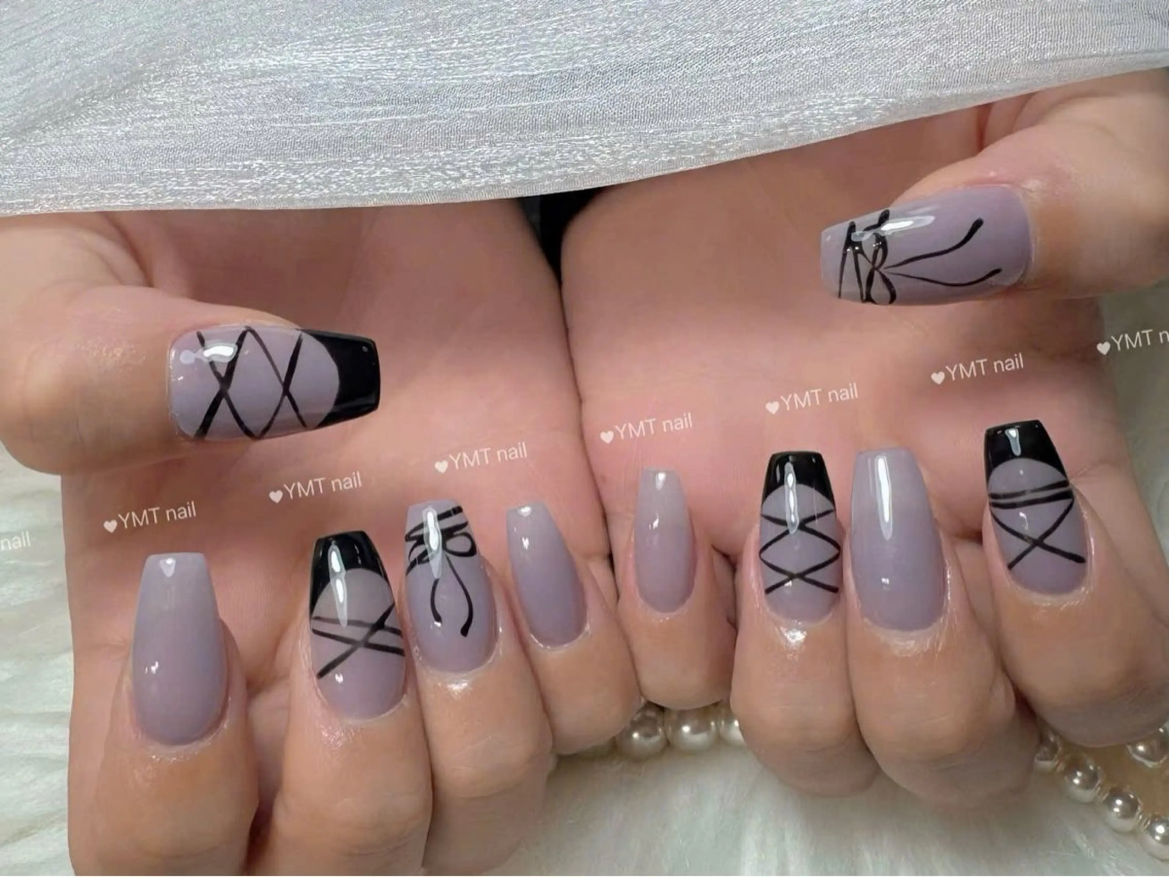 ネイル 長さ出し フットネイル ジェルネイル 韓国ネイル マグネットネイル ハンドネイル YMT NailStudioのネイルデザイン