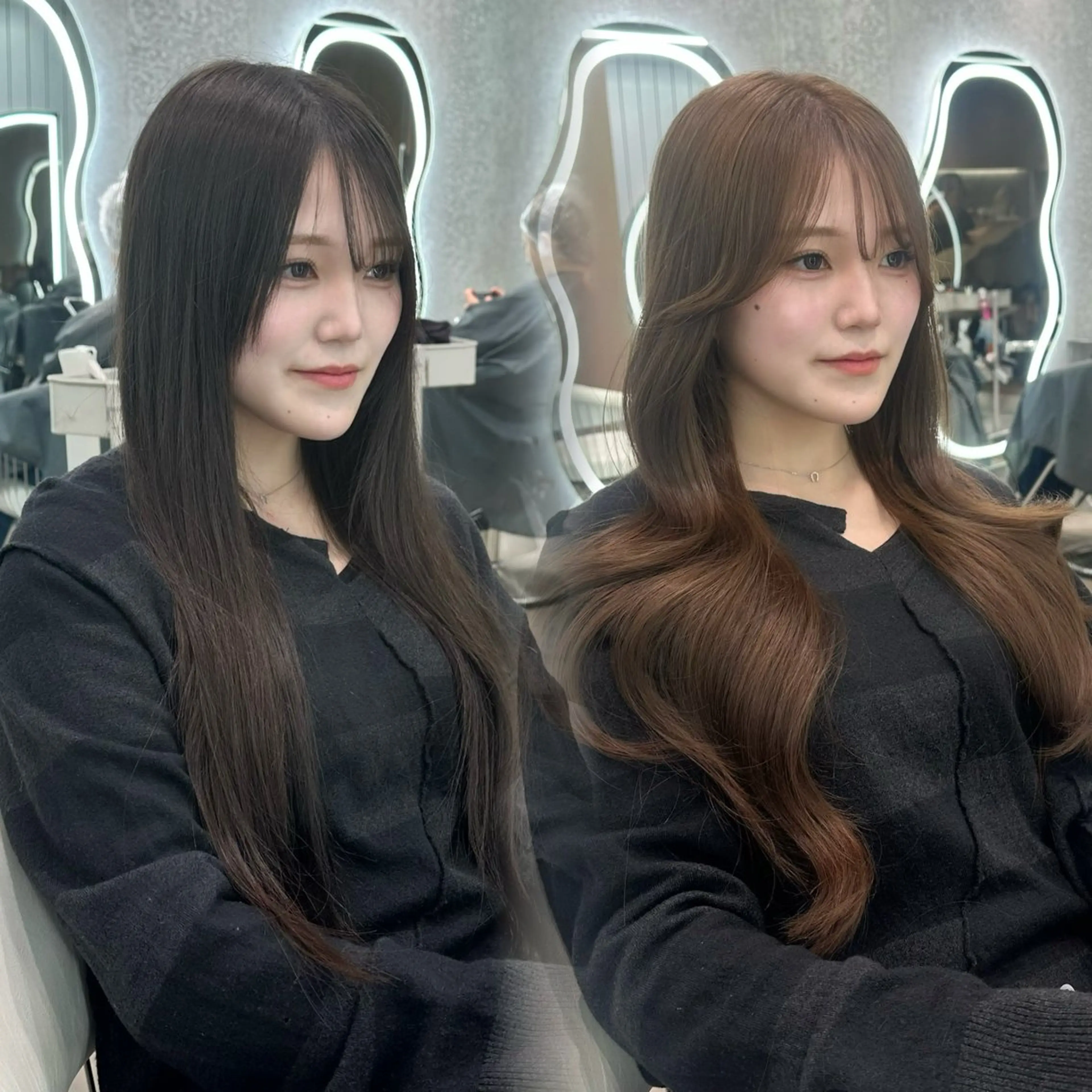 セミロング カラー ヘアアレンジ カット ヘアカラー トリートメント ブリーチなしW🎀 髪質改善／はのんのヘアスタイル