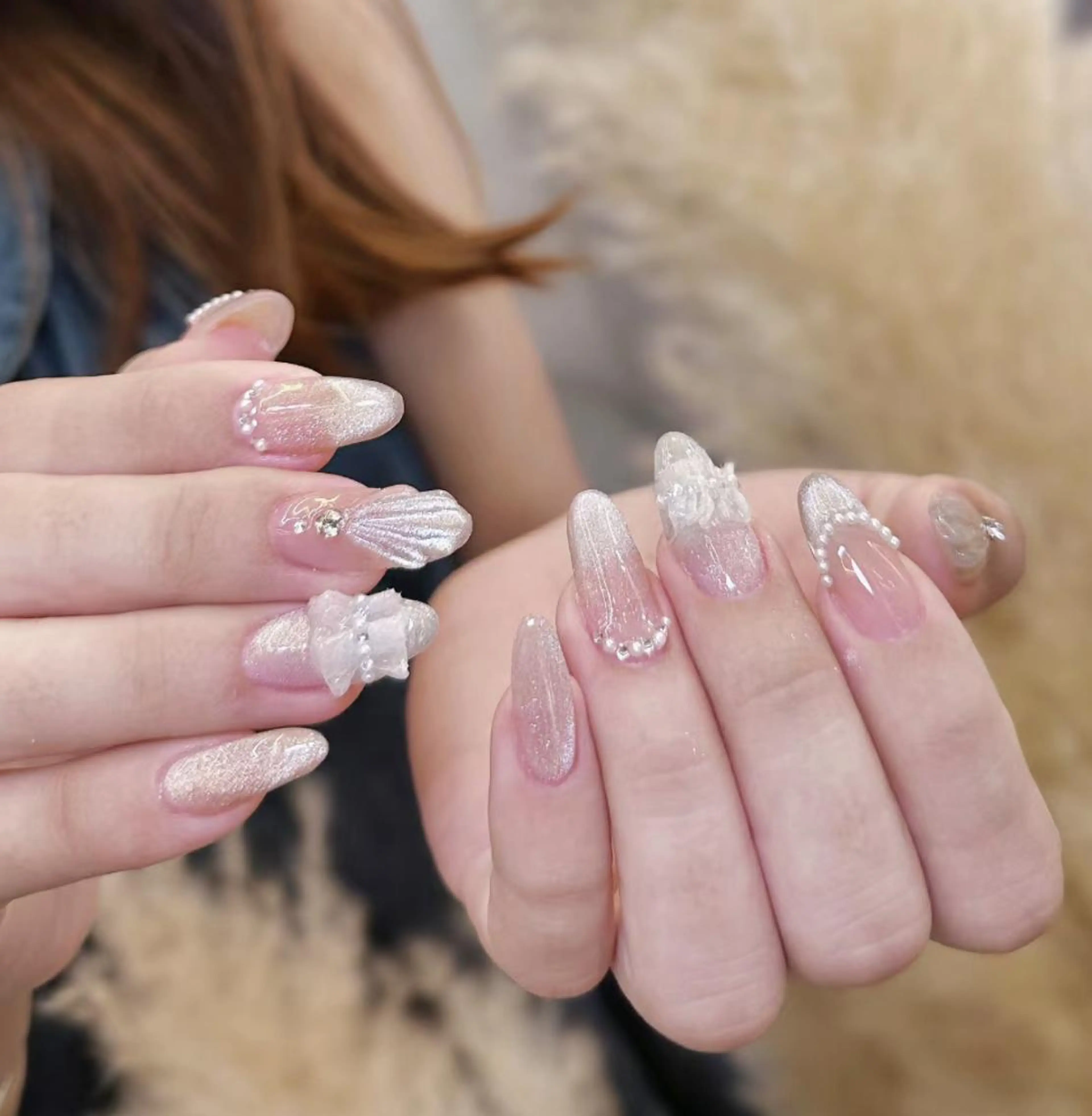 ネイル アートネイル 長さ出し ネイルチップ Queens テイのネイルデザイン