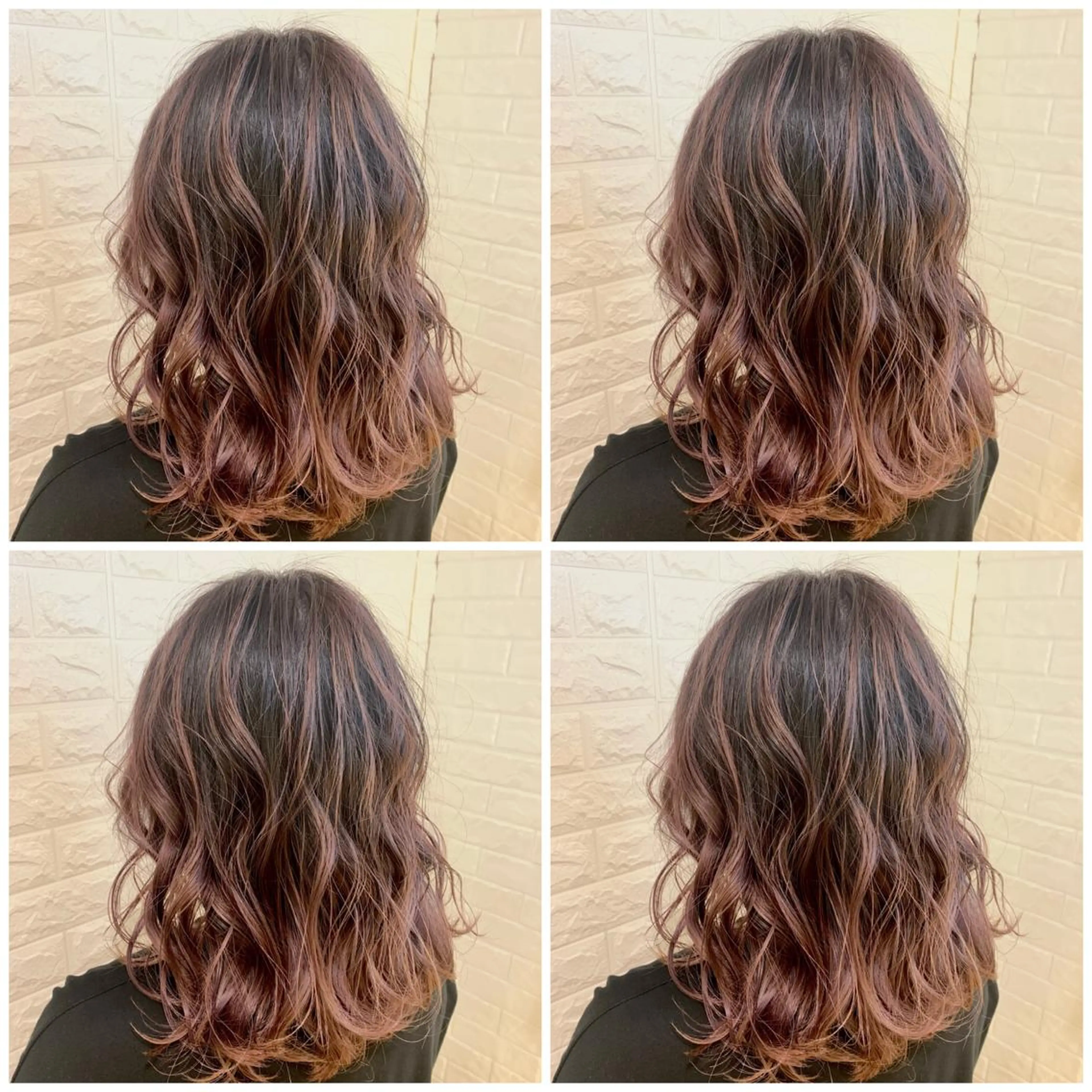 セミロング カラー バレイヤージュ ベージュカラー ブリーチ グラデーションカラー ピンクカラー ヘアカラー ハイトーン/ブリーチ 山崎　悠次のヘアスタイル