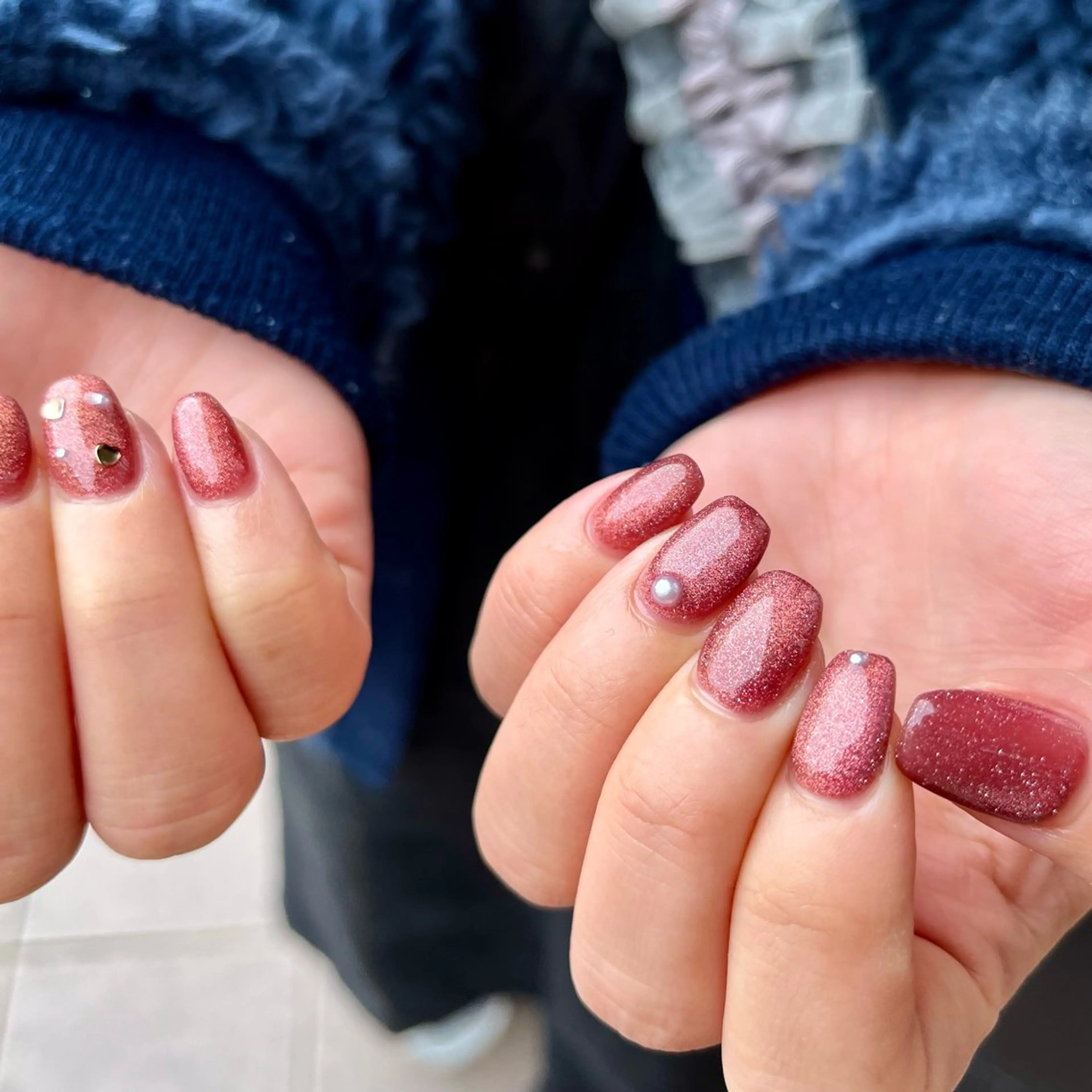 ネイル フラッシュネイル ハート マグネットネイル kupu所属・ネイルサロン kupuのネイルデザイン