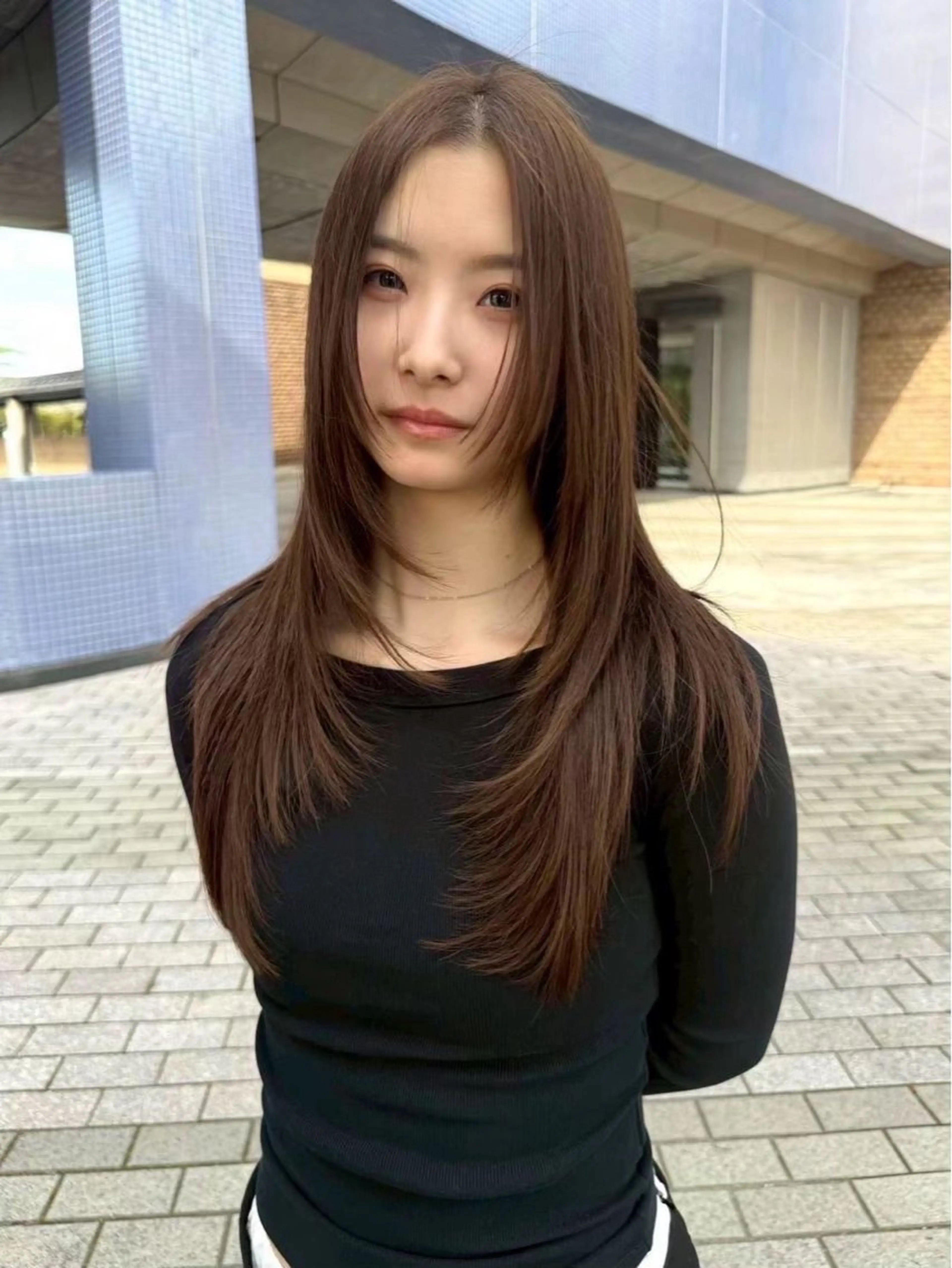 ロング 草野ゆずき⌇縮毛矯正 ⌇Wカラー⌇レイヤーのヘアスタイル