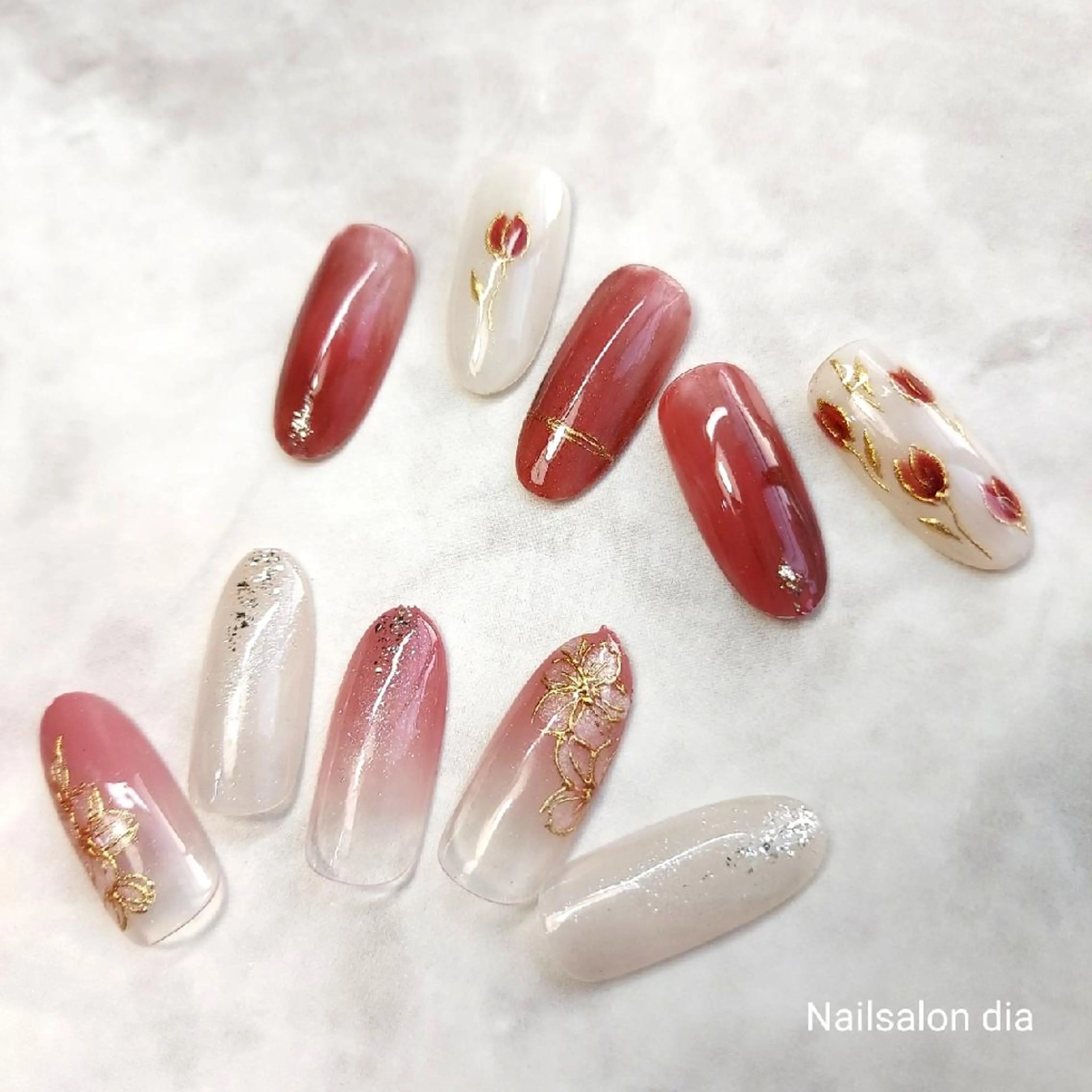 ネイル チークネイル フラワーネイル キラキラネイル マグネットネイル ミラーネイル ハンドネイル 栗東駅 徒歩10分 ネイルサロン ディアのネイルデザイン