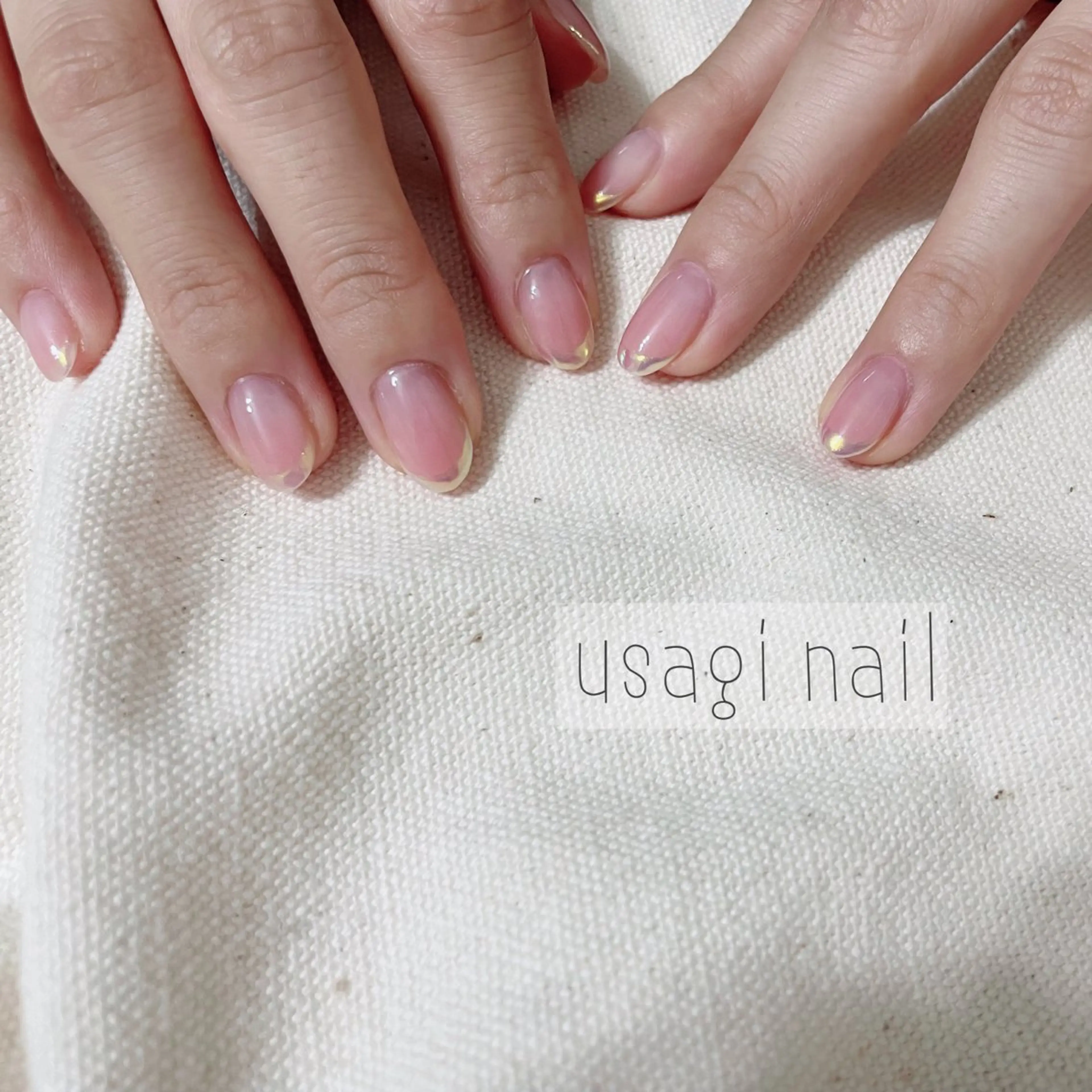 ネイル オーロラネイル フレンチネイル usagi nailのネイルデザイン