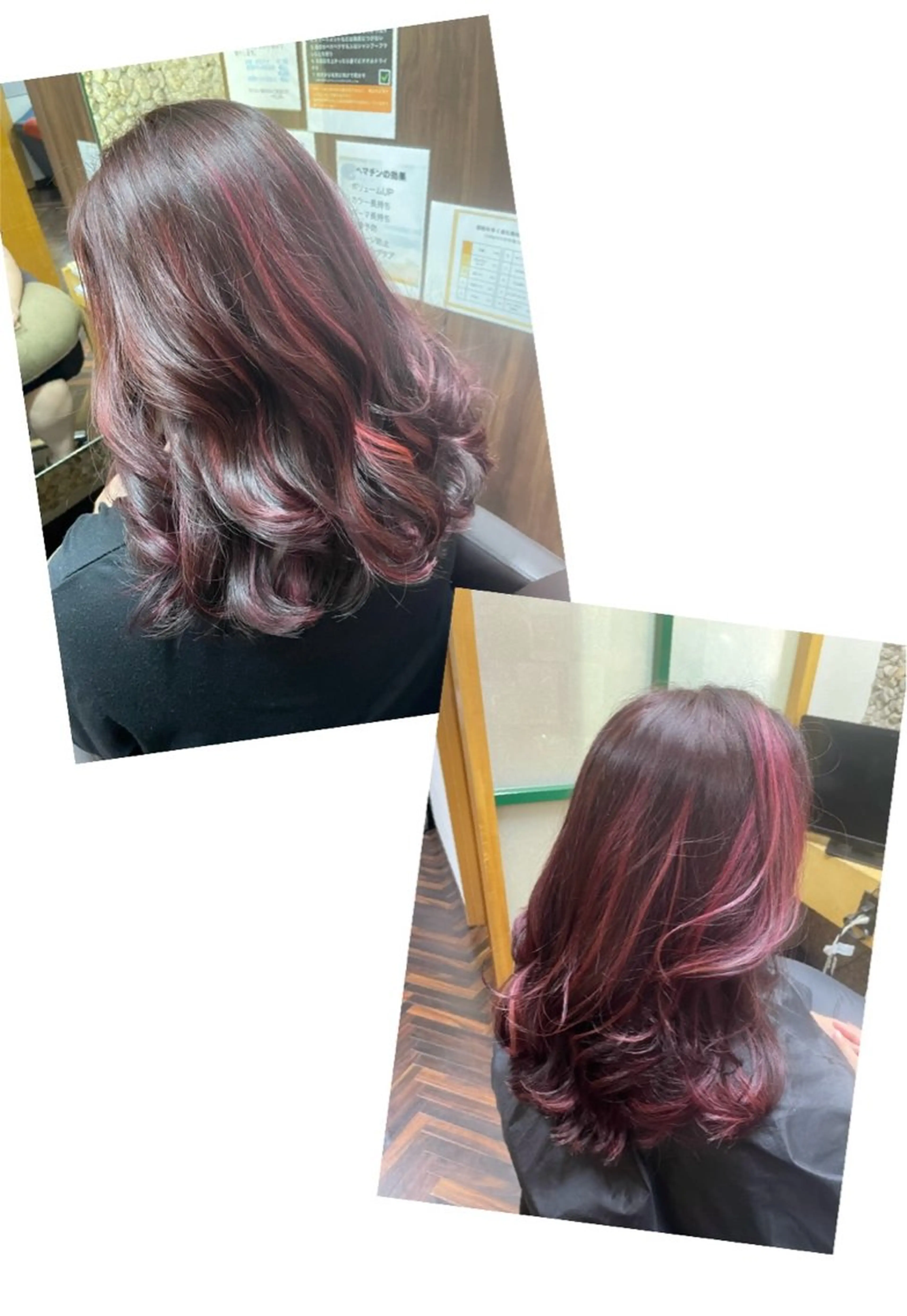 ロング カラー ピンクカラー katae sayoriのヘアスタイル