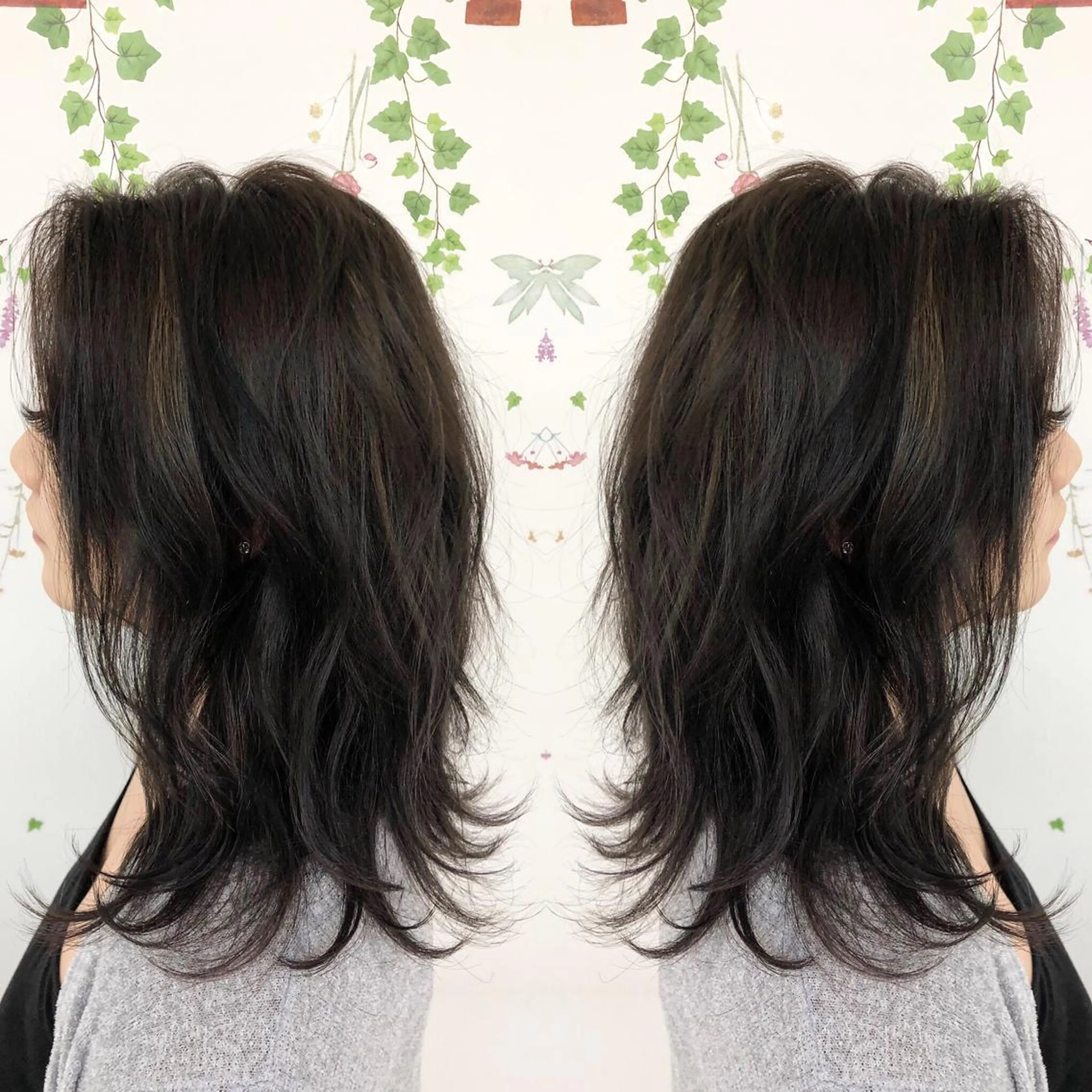 ミディアム カラー アッシュ バレイヤージュ ブリーチ グラデーションカラー グレージュ 三鷹で1番ショート ボブをカットする新谷のヘアスタイル