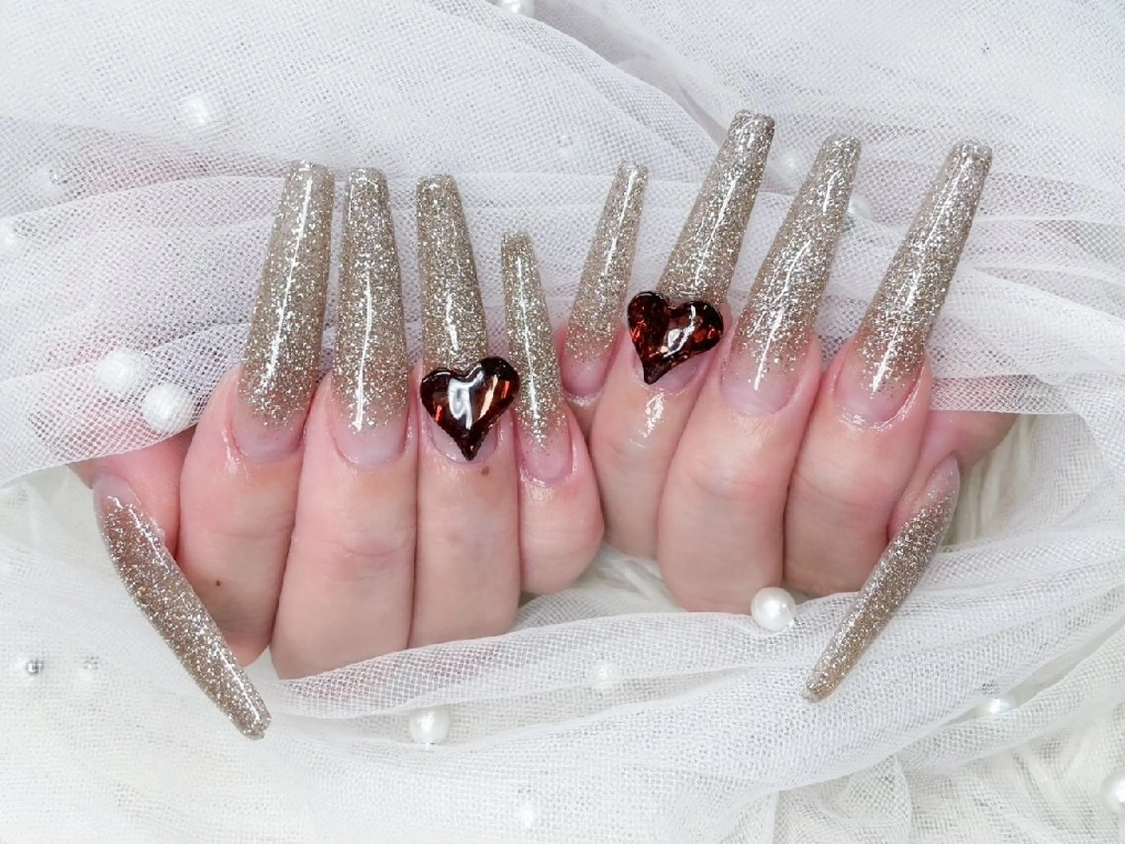 ネイル チークネイル 長さ出し フラッシュネイル フレンチネイル ジェルネイル Chouette Nailのネイルデザイン