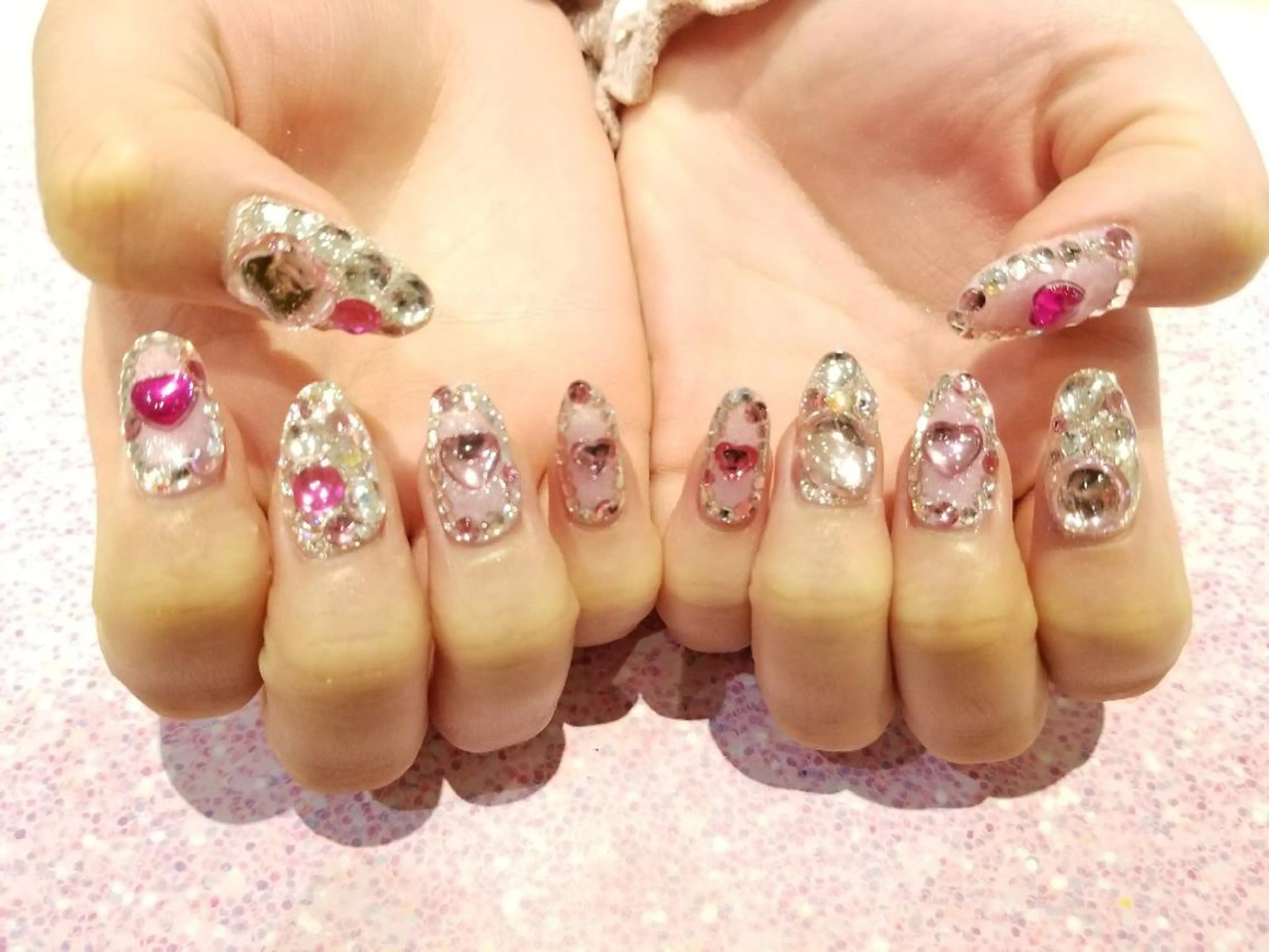 すぐ予約ご新規様限定長さ出し10本ジェルネイル パーツ乗せ放題★他店オフ込みの写真