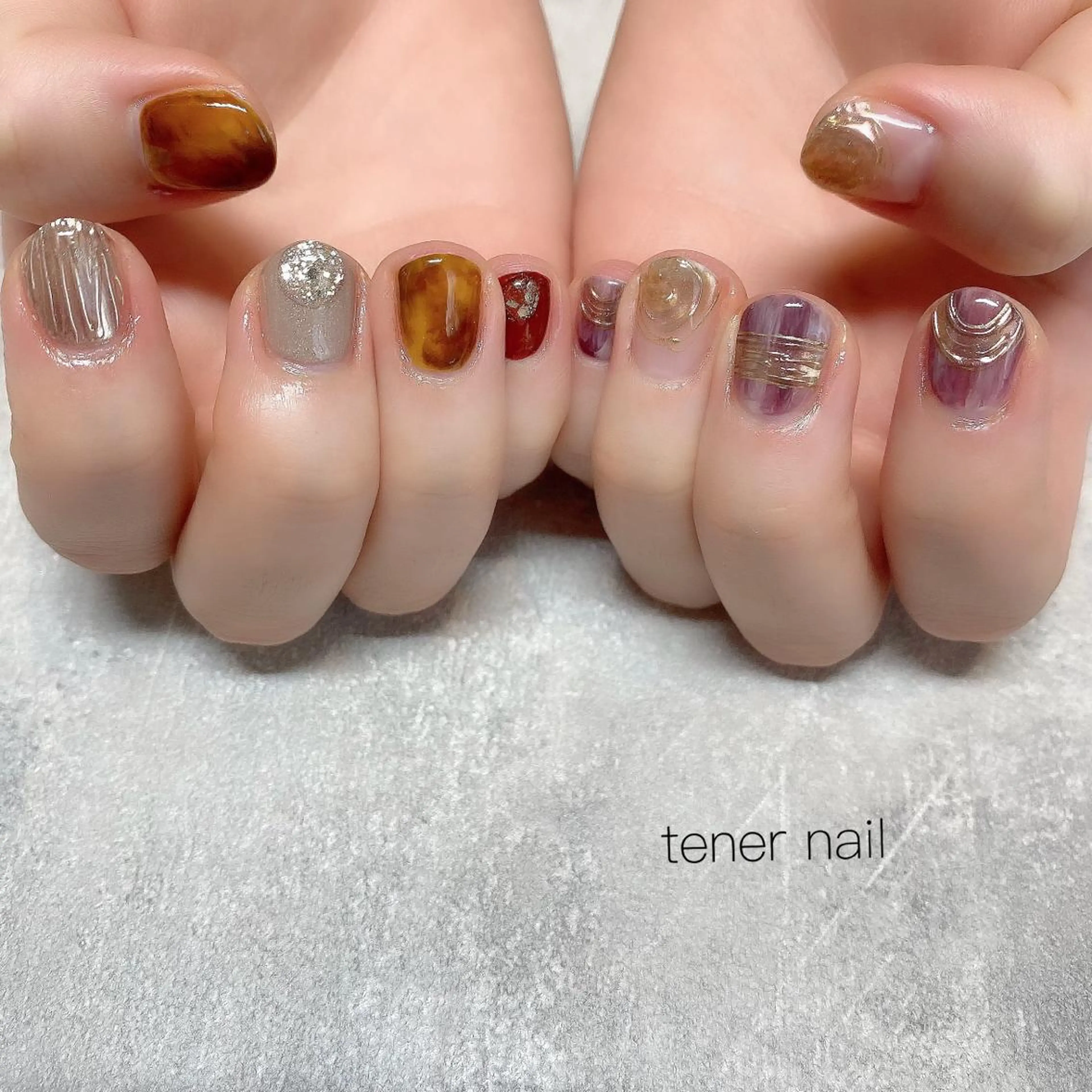 ネイル べっ甲ネイル テネルネイル tener nailのネイルデザイン