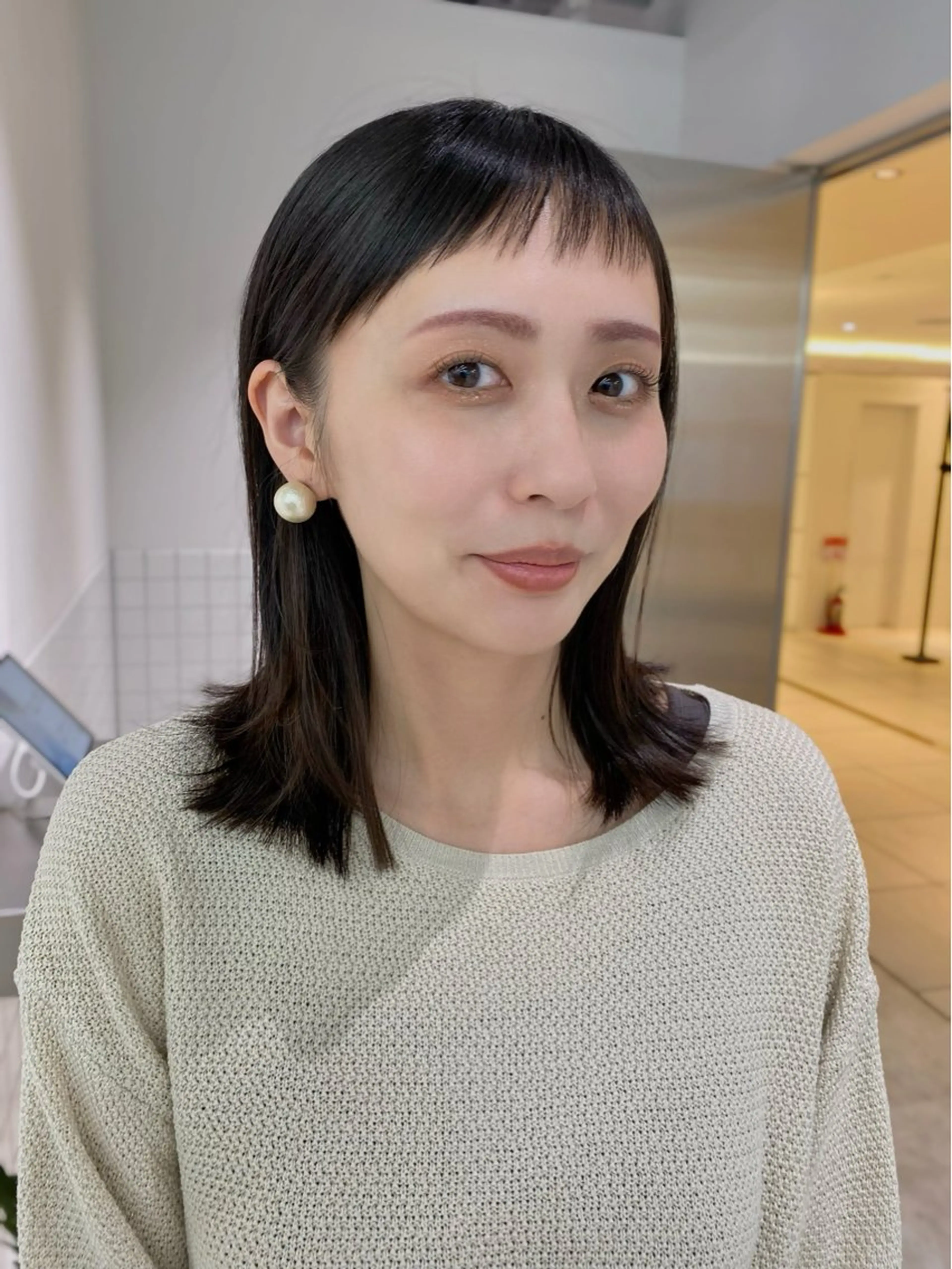 ミディアム カラー カット ヘアカラー トリートメント 似合わせカット レイヤー/ボブのヘアスタイル