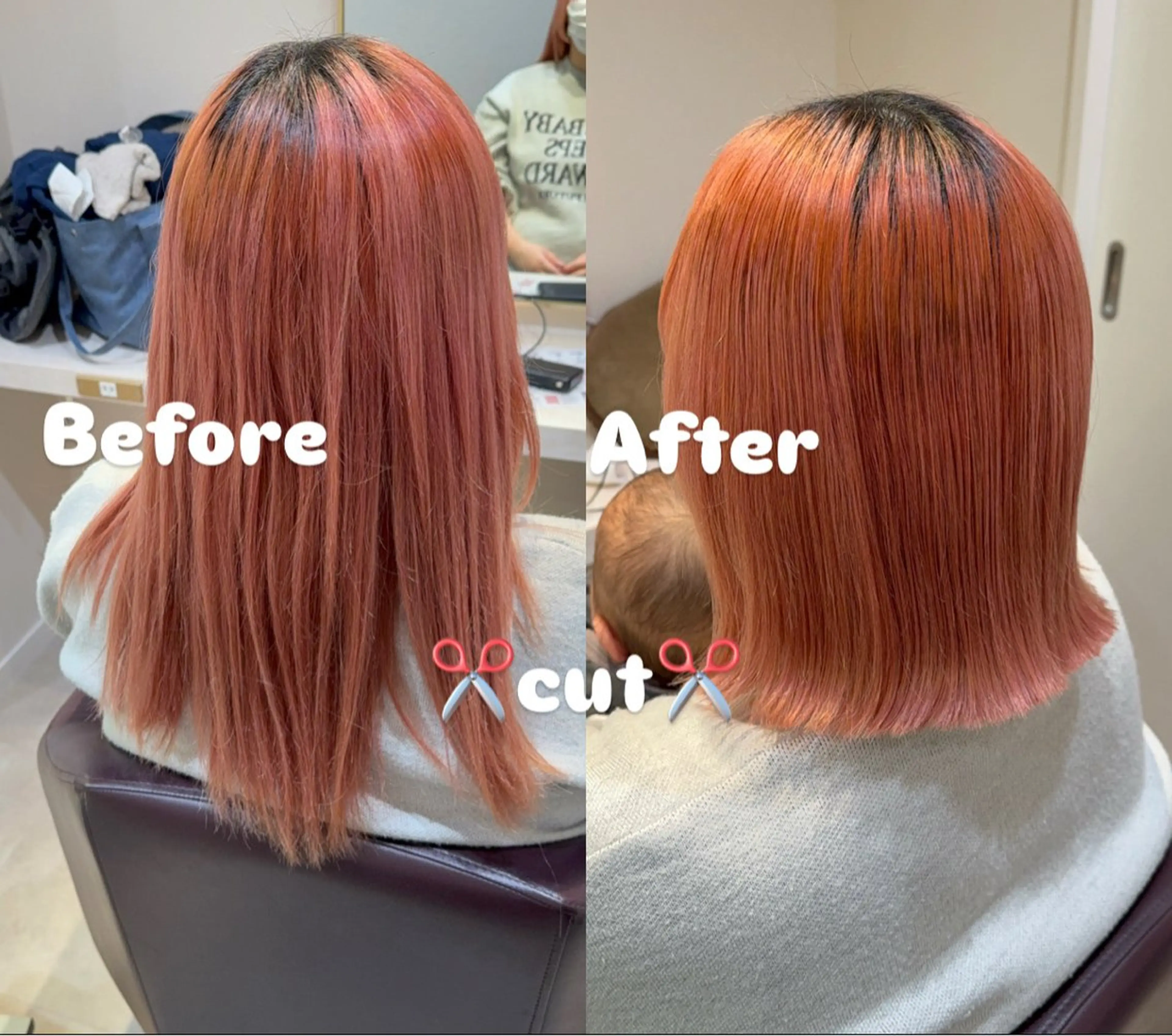 ロング カット ハッシュカット🎀 レイヤーダブルカラーのヘアスタイル
