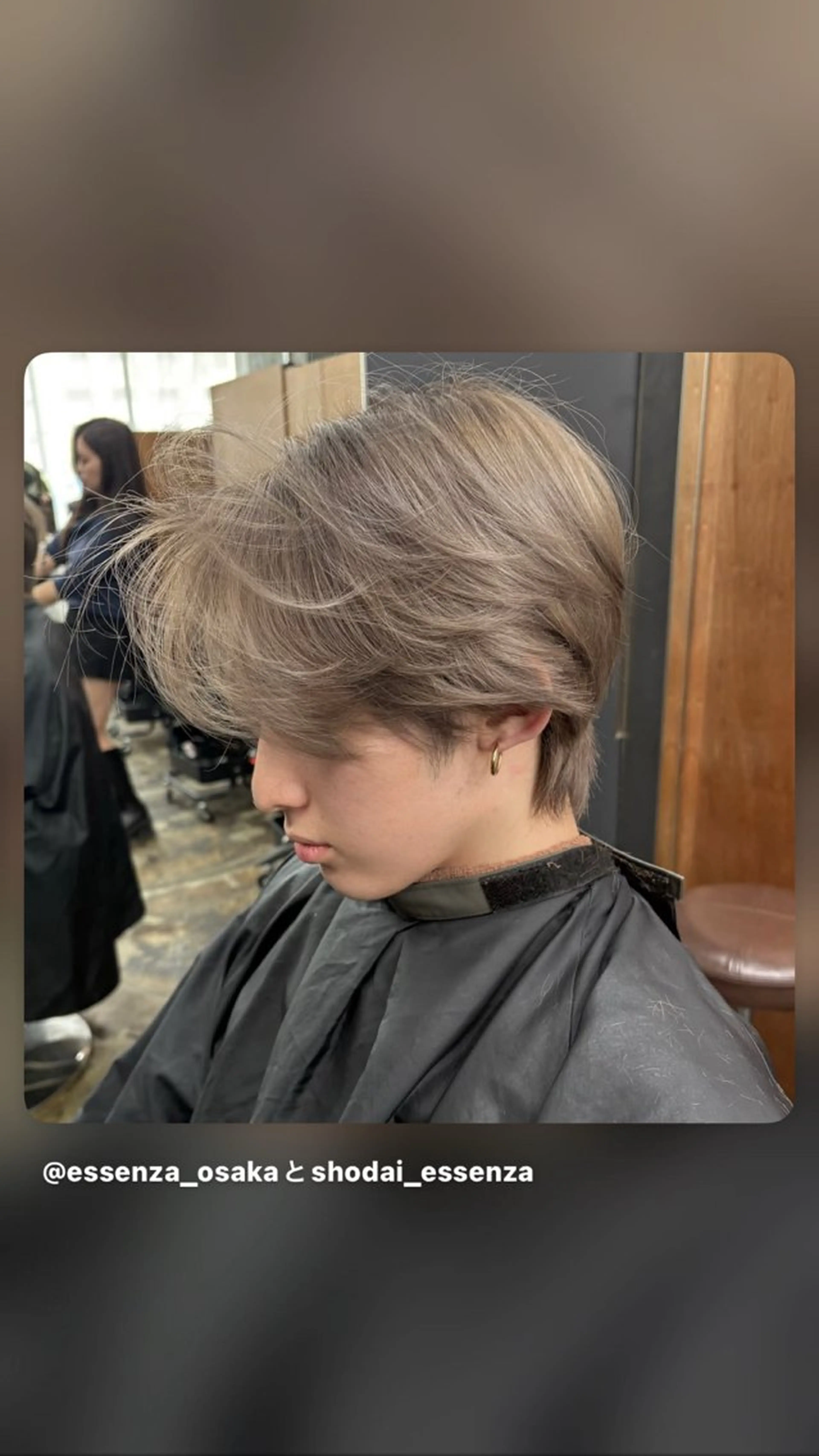 ミディアム カラー メンズ ヘアカラー ハイライト、レイヤー カット/西梅田/中西のヘアスタイル