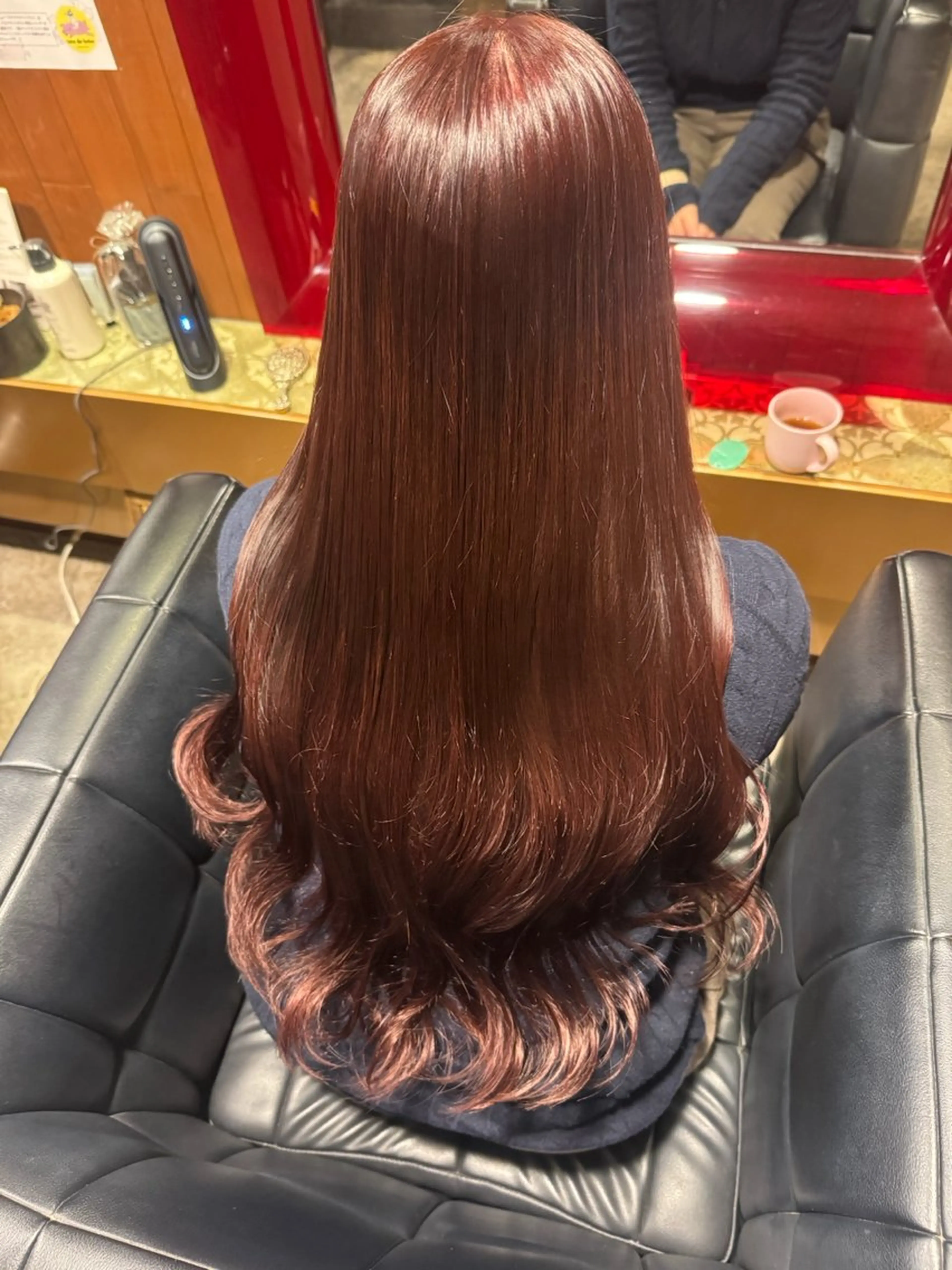 ロング カラー オレンジ レッドカラー ヘアカラー ヘッドスパ UNREVE所属・藤井 麗桜のヘアスタイル