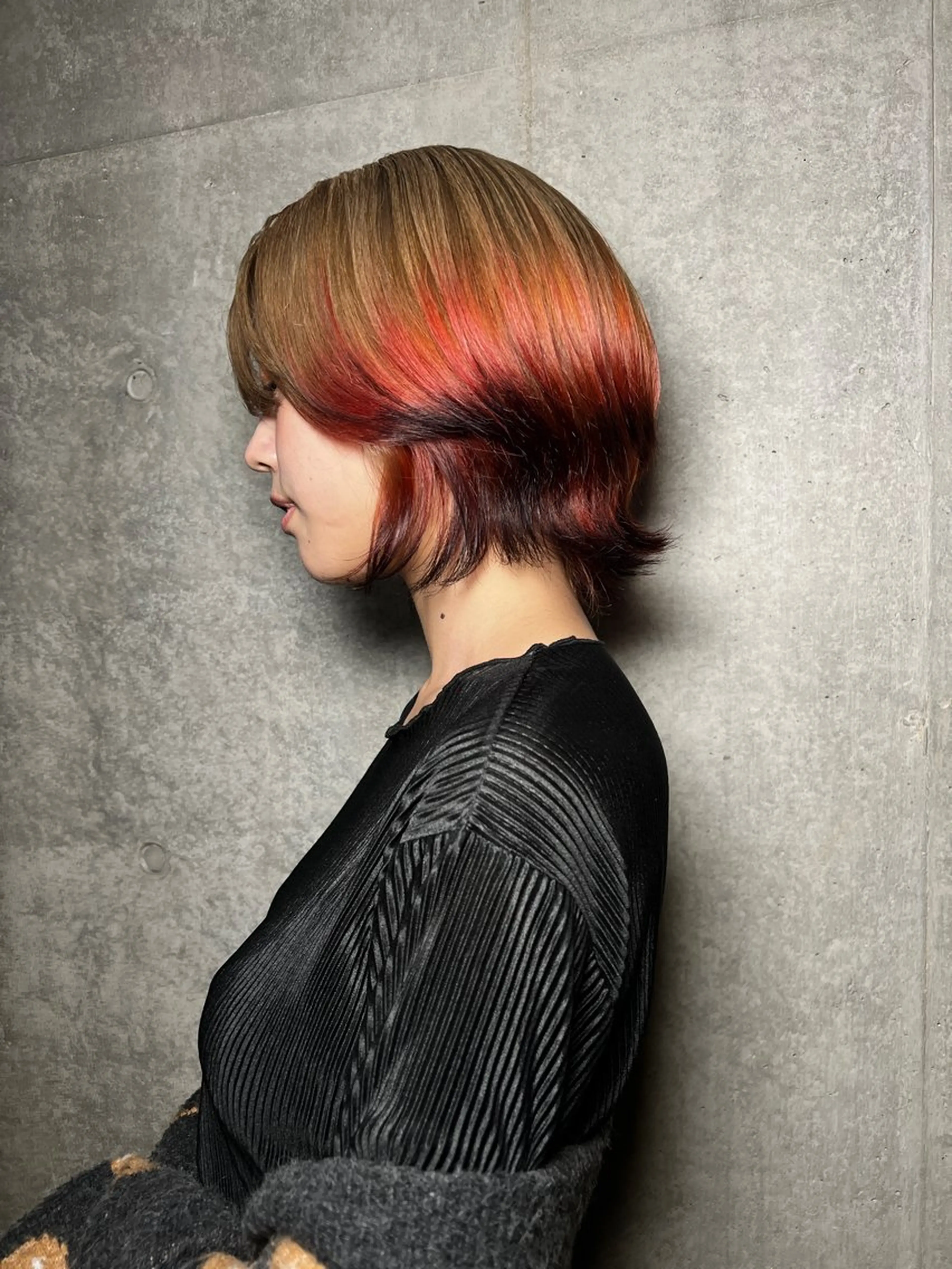 カラー ベージュカラー デザインカラー オレンジ UMEDA RYUHEIのヘアスタイル