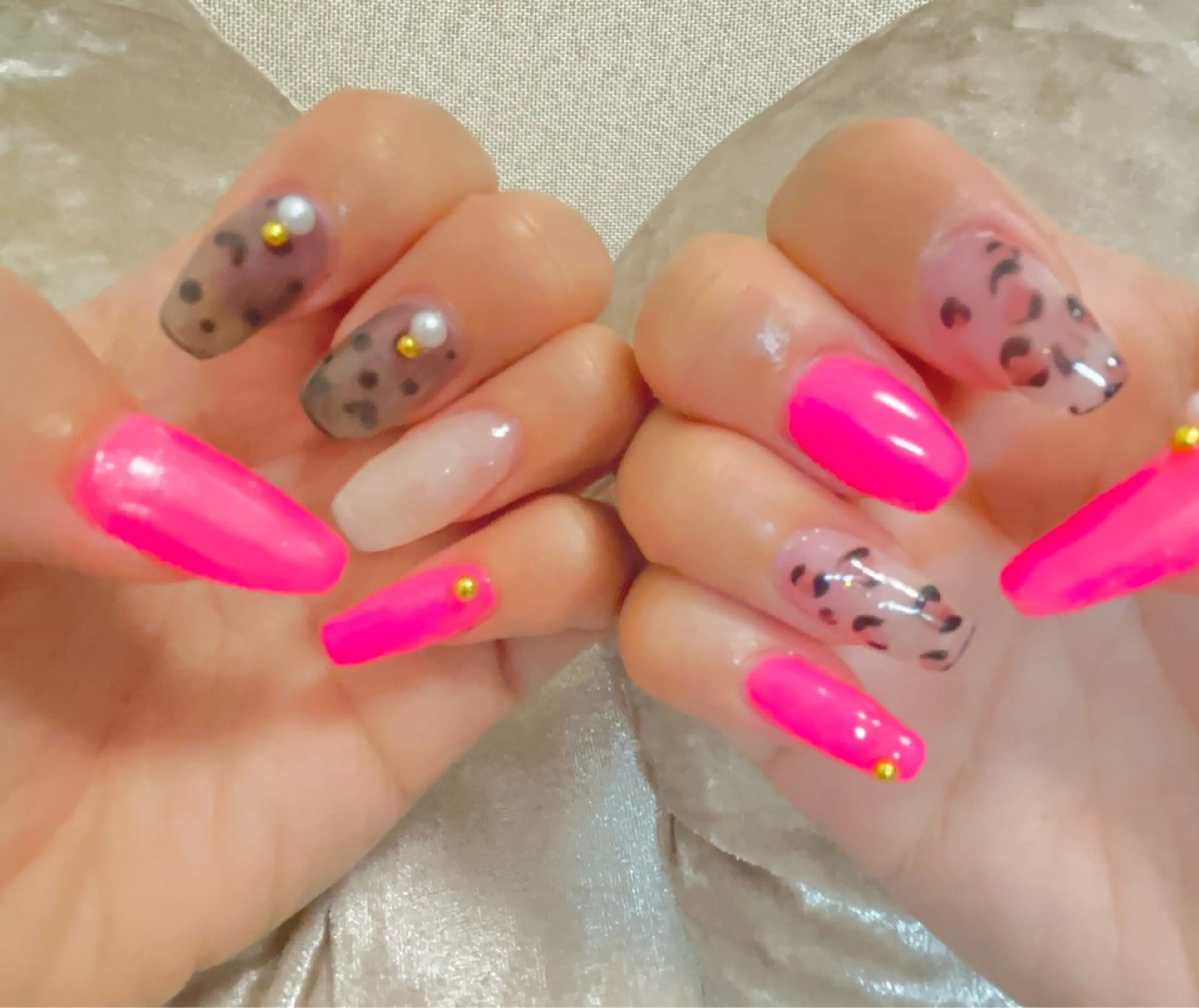 ネイル ドット ピンク Lino nailのネイルデザイン