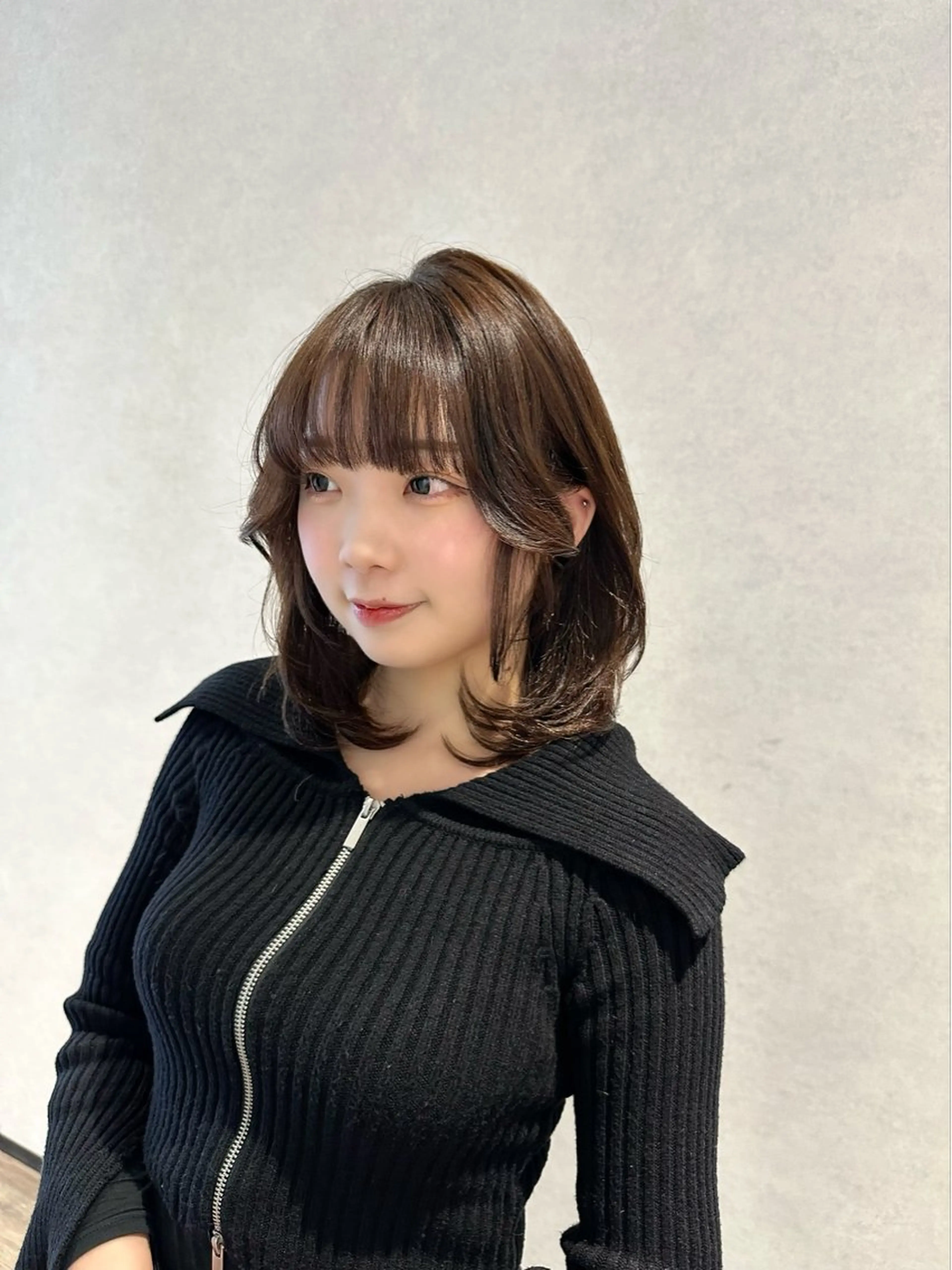 ミディアム カラー カット ヘアカラー トリートメント レイヤー/ハッシュ 渋谷/サッタのヘアスタイル