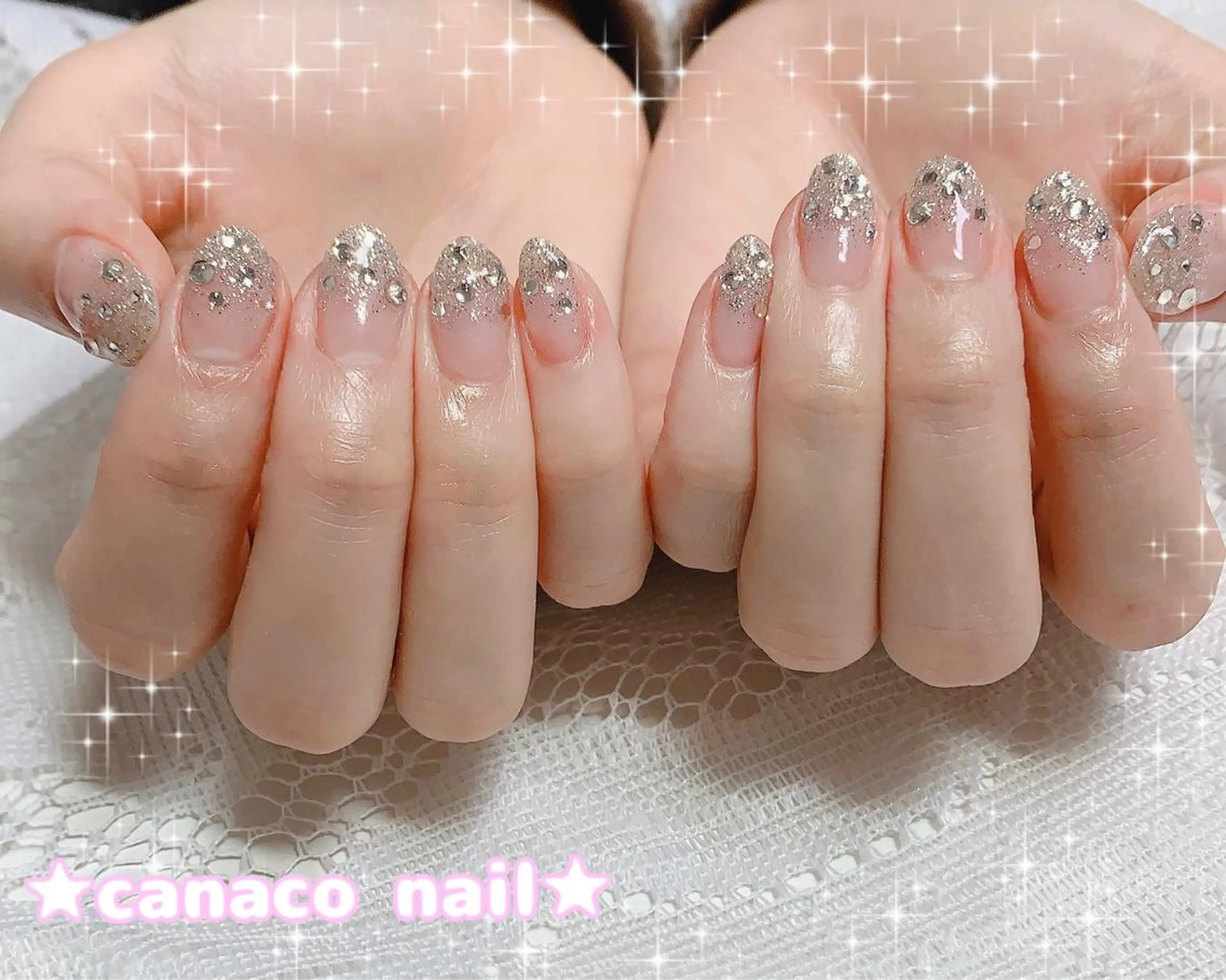 ネイル アートネイル ジェルネイル ゴージャス キラキラネイル パラジェル ハンドネイル ハンドケア ベテランネイル cnc  nailのネイルデザイン