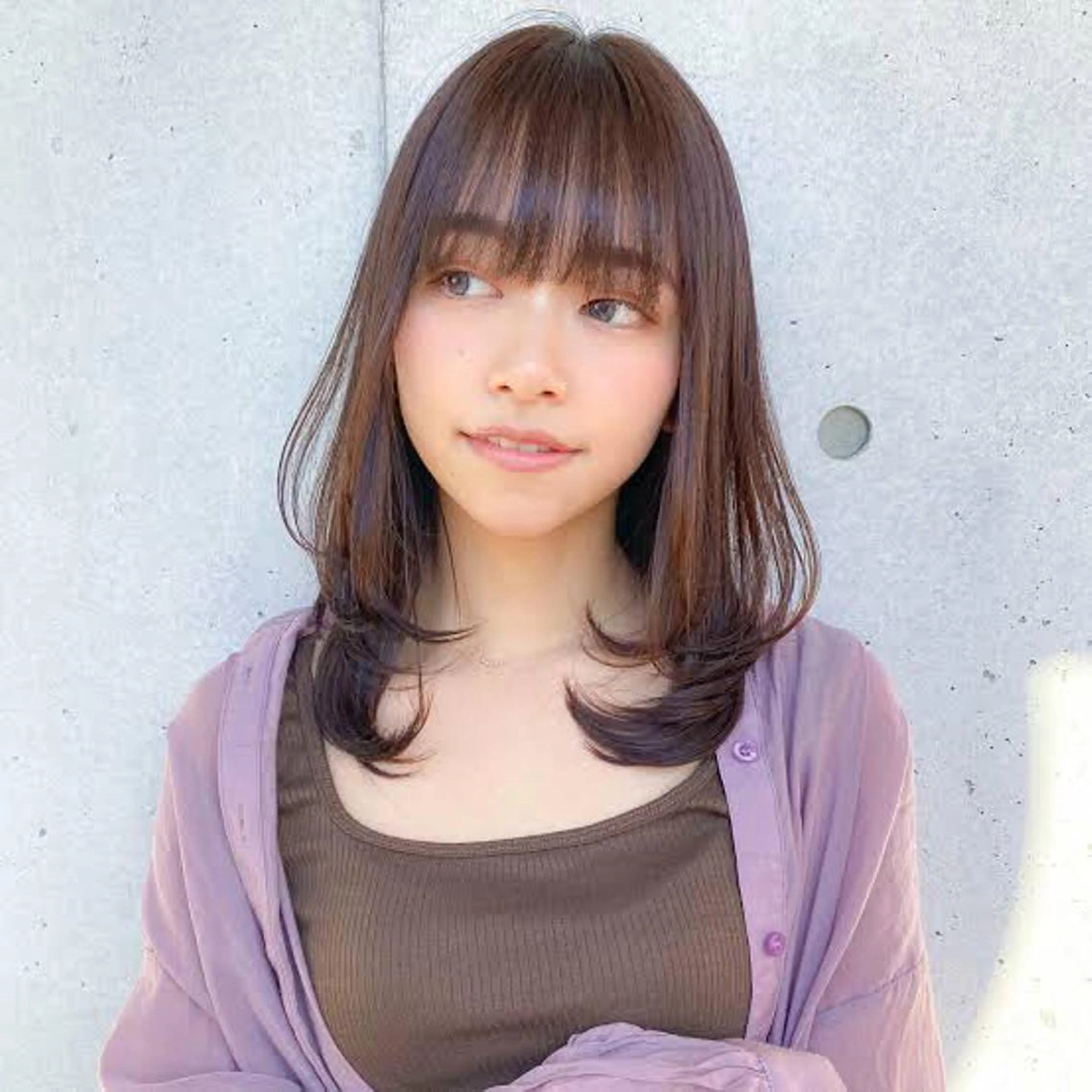 ミディアム パーマ 顔周り/ブリーチなし /縮毛矯正🫧伊勢のヘアスタイル