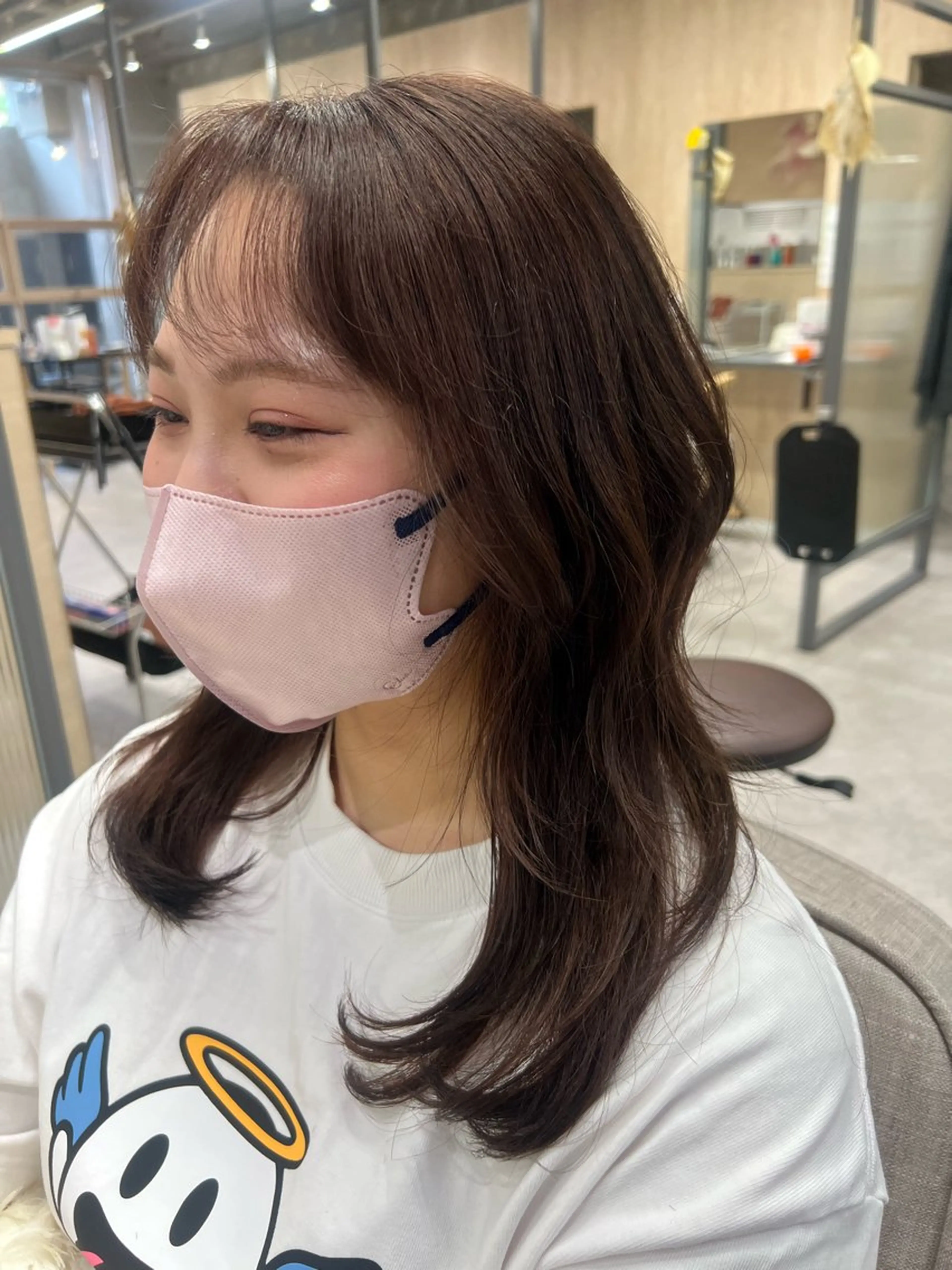 セミロング ピンクブラウン 似合わせ/髪質改善 カラー/minoriのヘアスタイル