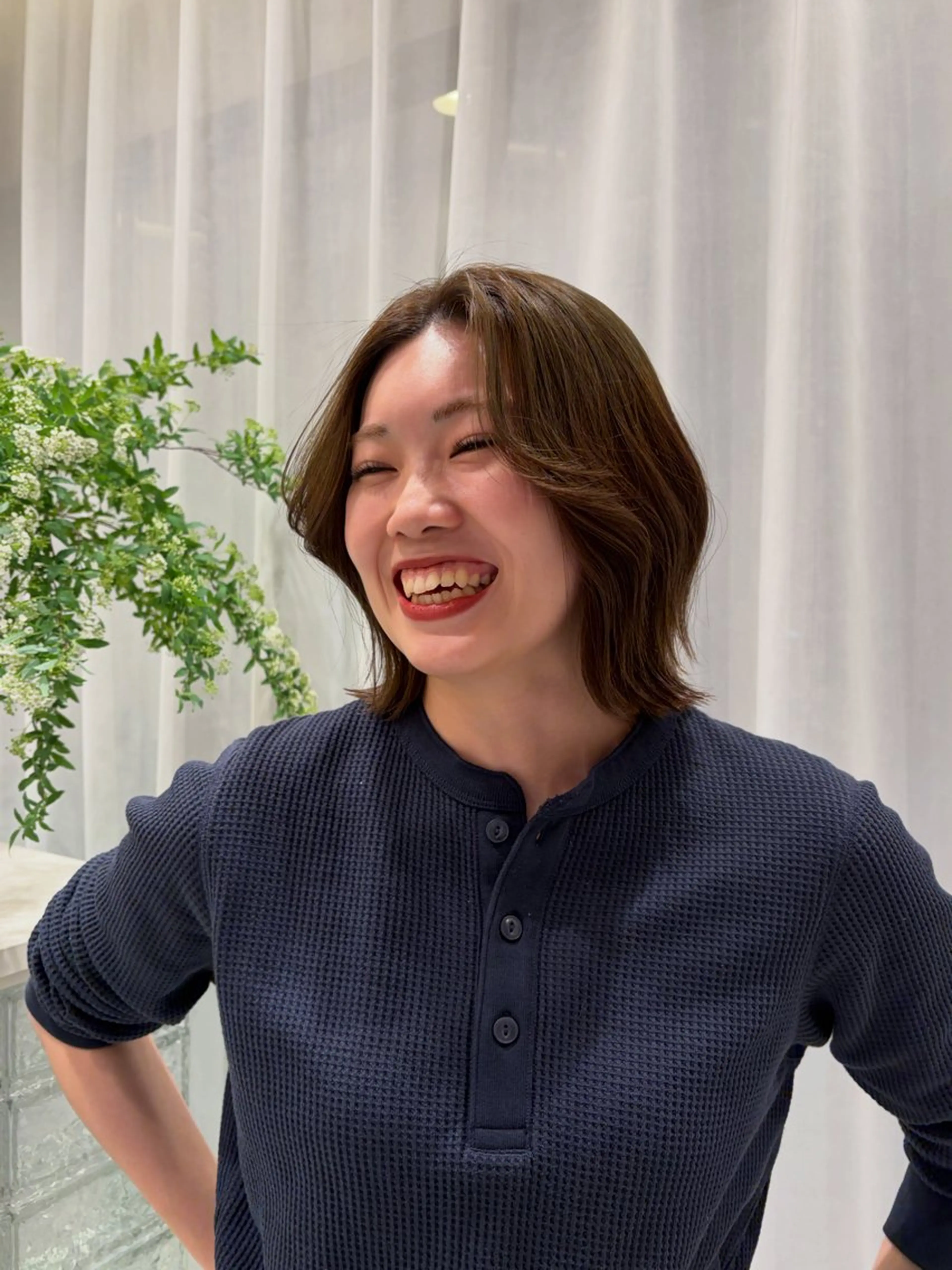 ミディアム ヘアカラー オオカメ ユヅキのヘアスタイル
