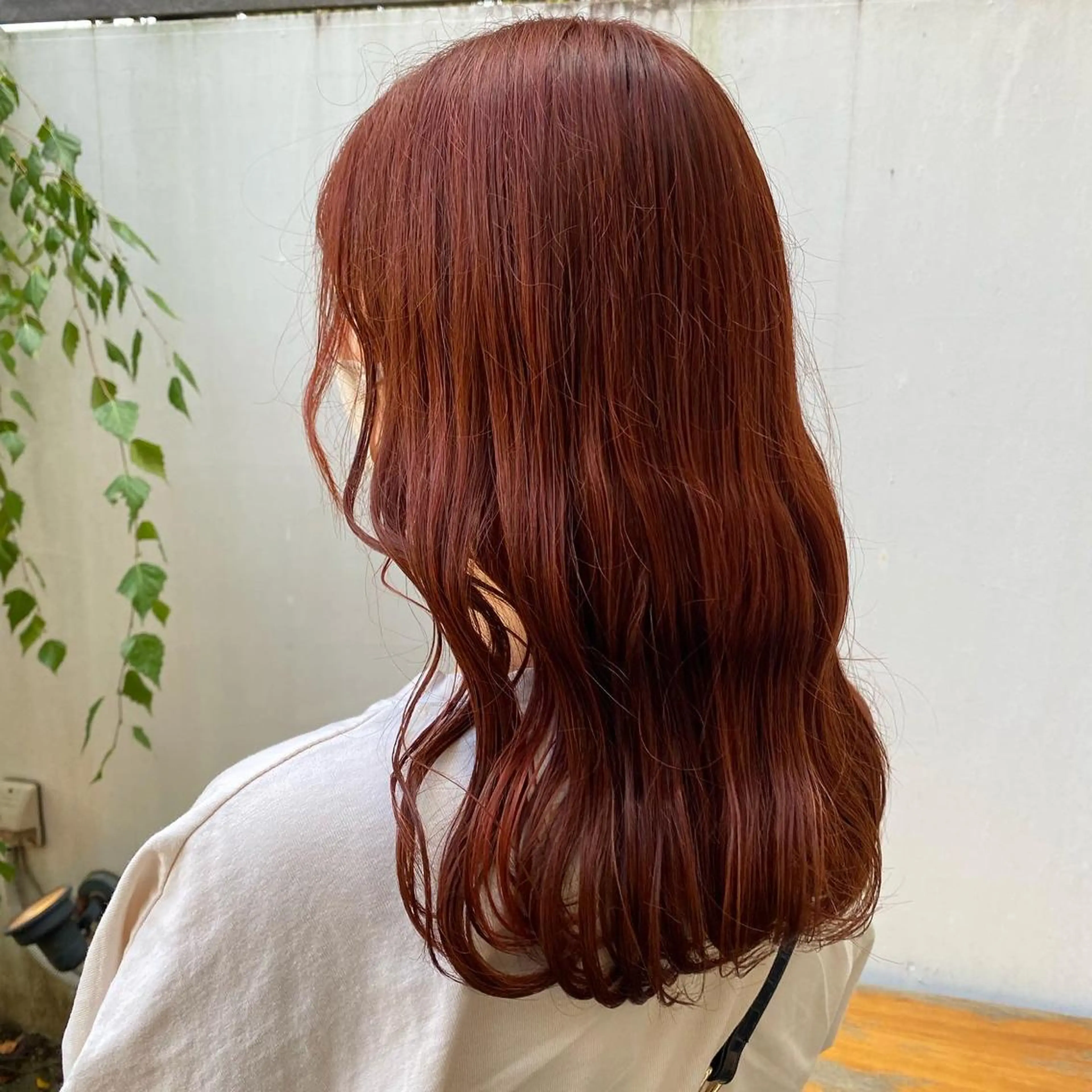 ミディアム カラー オレンジ ピンクカラー ヘアカラー トリートメント 田口 樹理のヘアスタイル