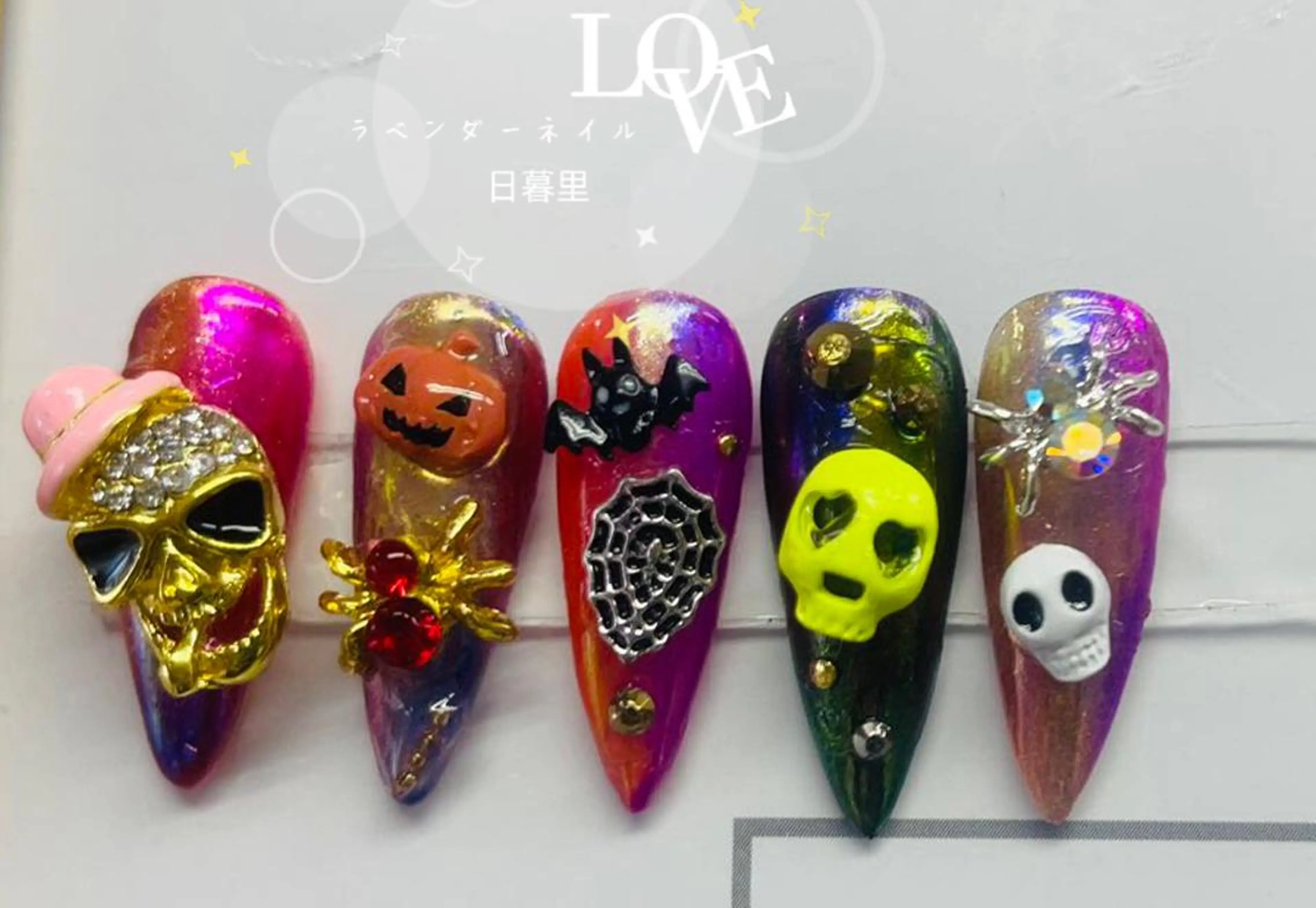 ネイル ハロウィン ラベンダー💖日暮里 ルル💖ネイルのネイルデザイン