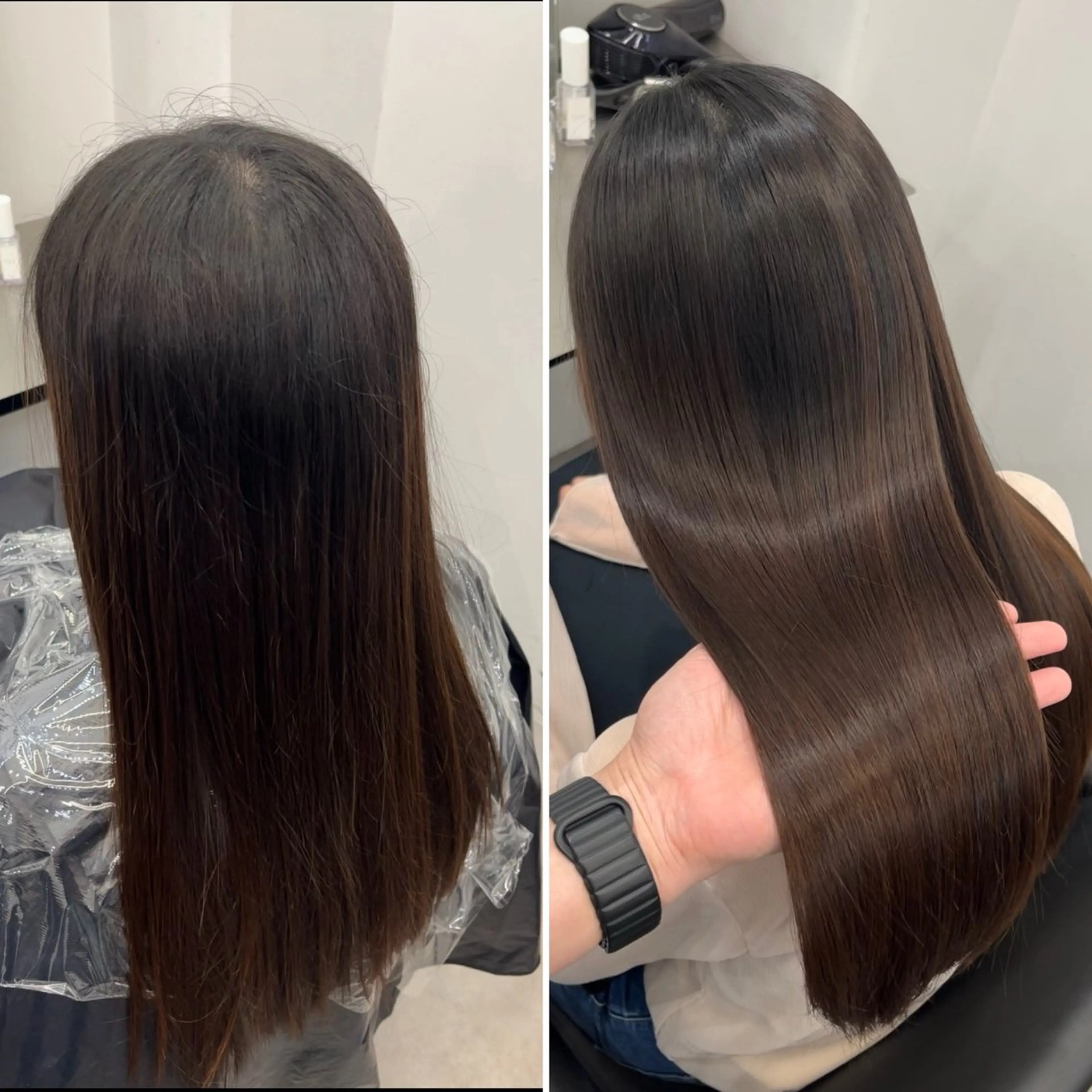 ロング カット ヘアカラー 縮毛矯正 トリートメント 髪質改善/縮毛矯正 梅田茶屋町/西尾祐作のヘアスタイル