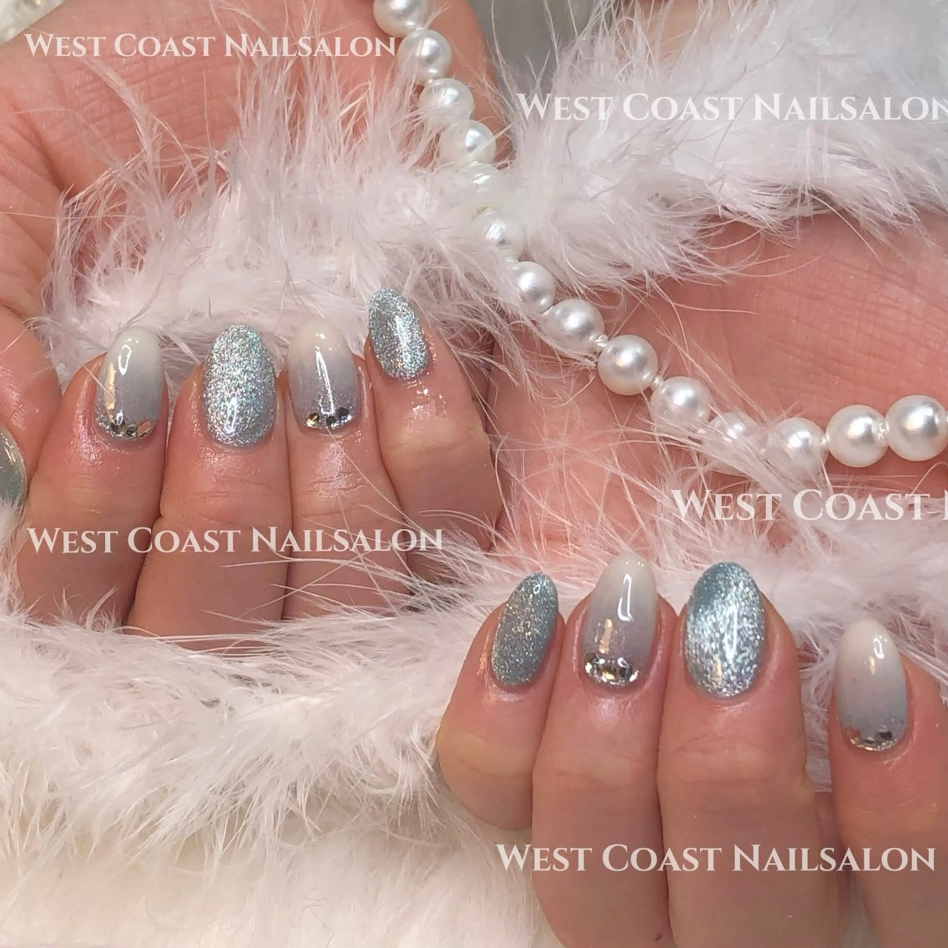 ネイル リボン、ガーリー パーツ放題専門店のネイルデザイン