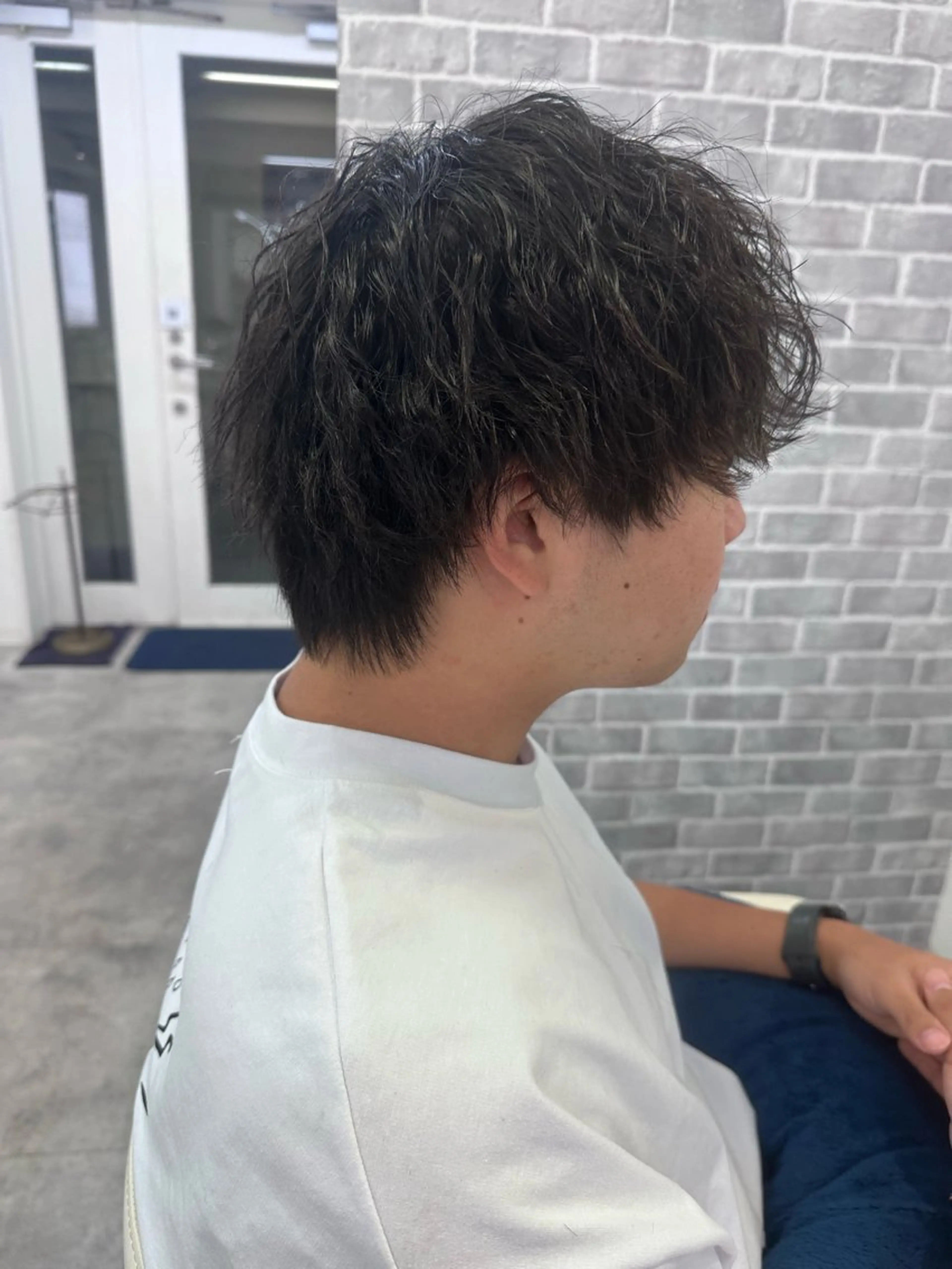 パーマ メンズ ビジネス メンズパーマ 学生（メンズ向け） メンズショート ツーブロック カット パーマ トリートメント Noyヨシモト ヒロトのヘアスタイル